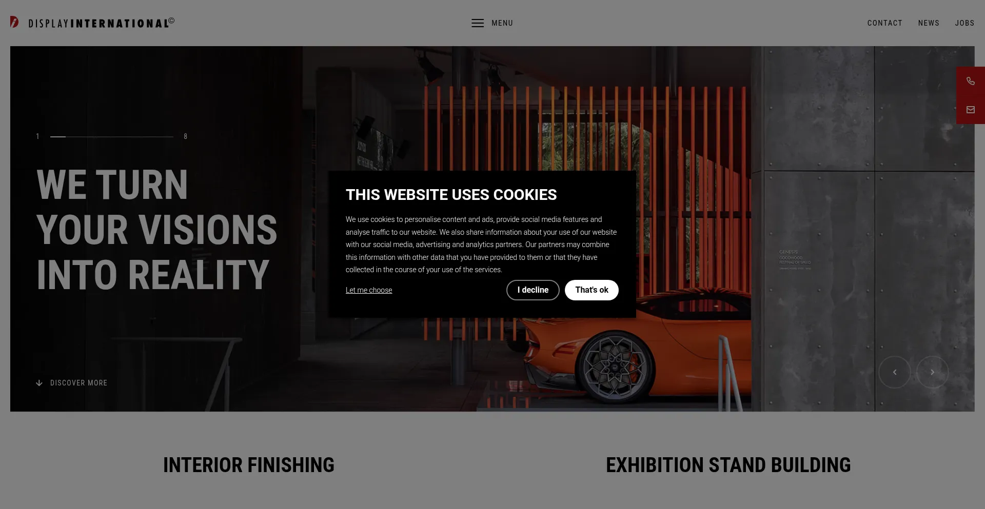 Website screenshot of Displayint.com