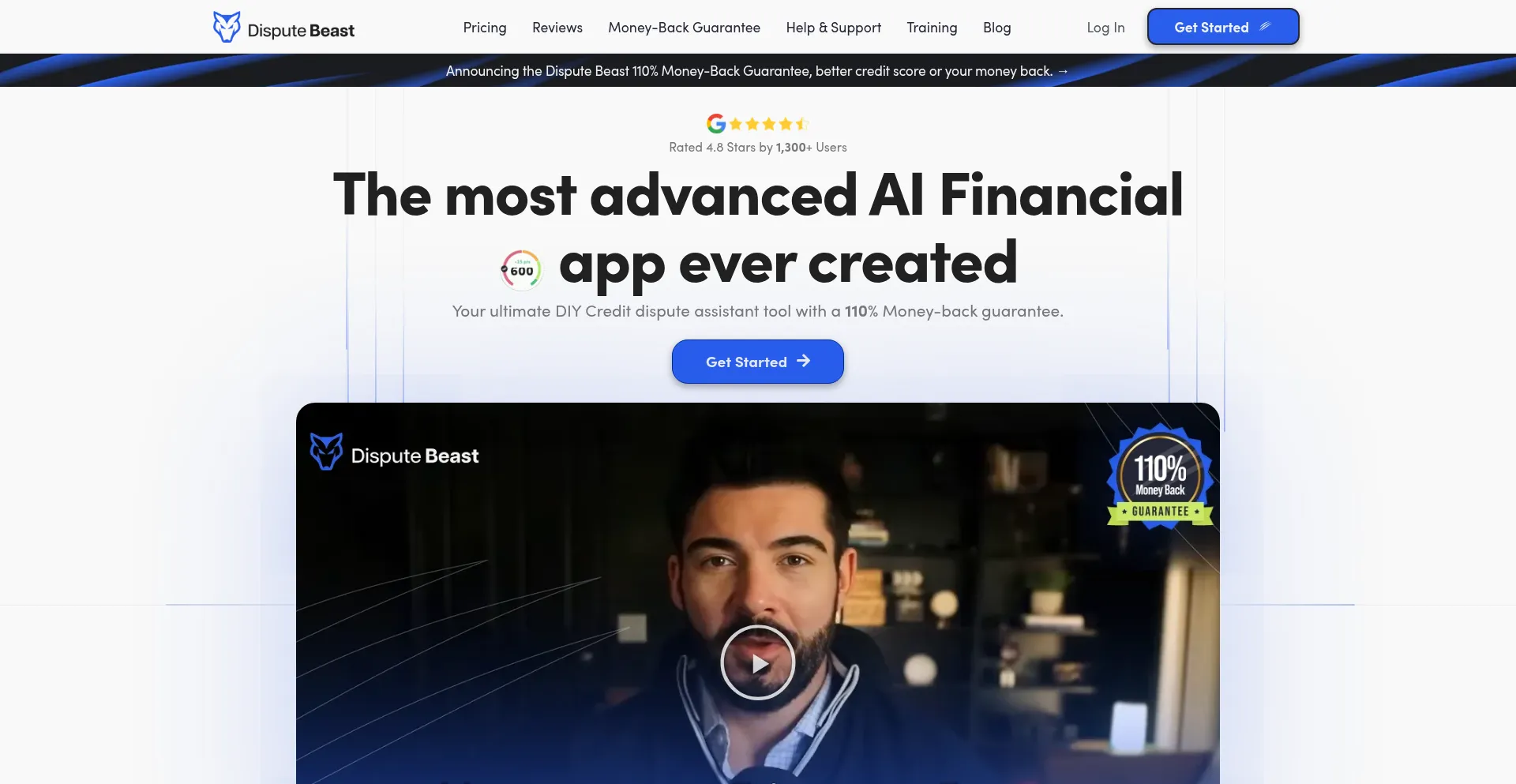 Website screenshot of Disputebeast.com