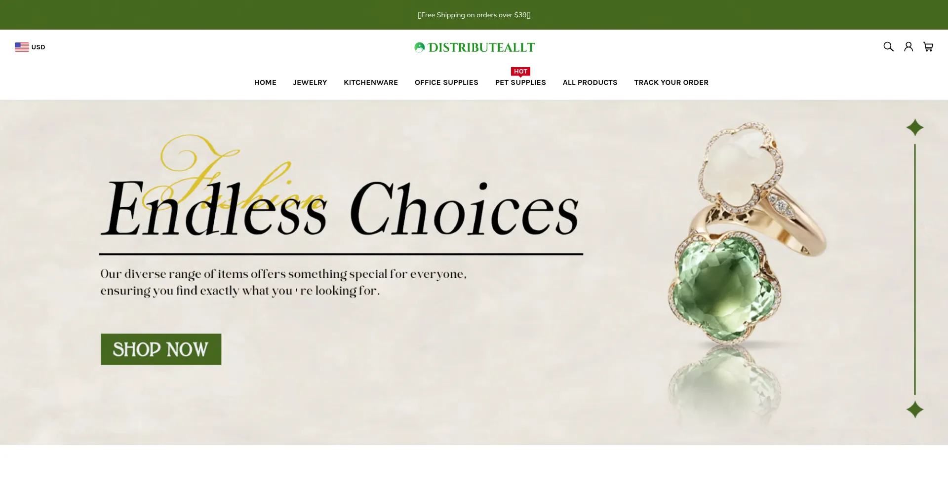 Website screenshot of Distributeallt.com