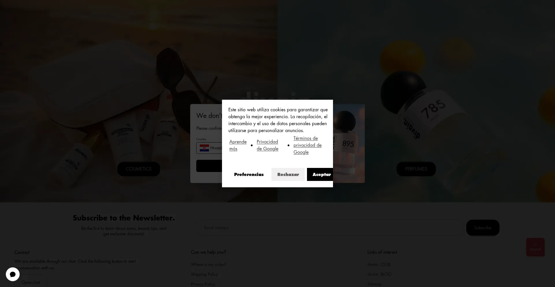Website screenshot of Divainparfums.com