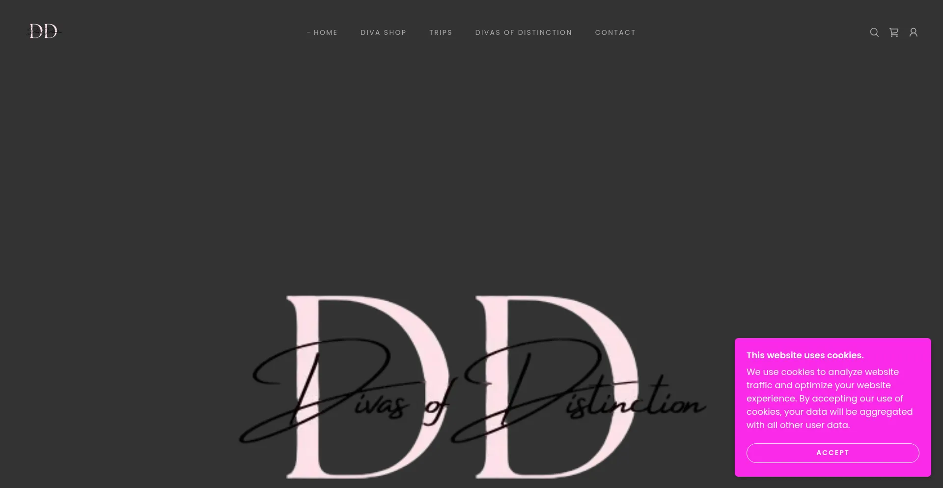 Website screenshot of Divasofdistinction.com