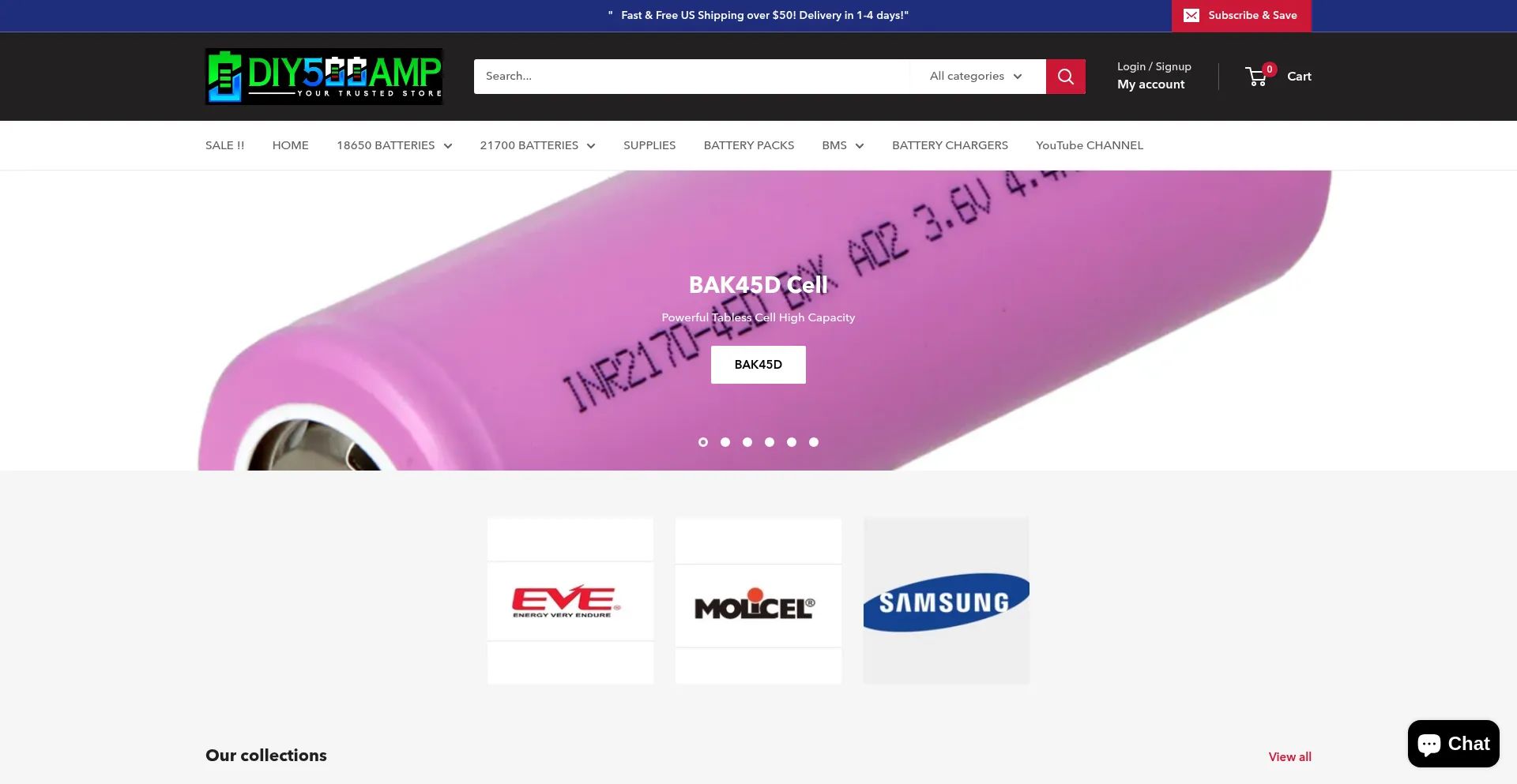 Website screenshot of Diy500amp.com