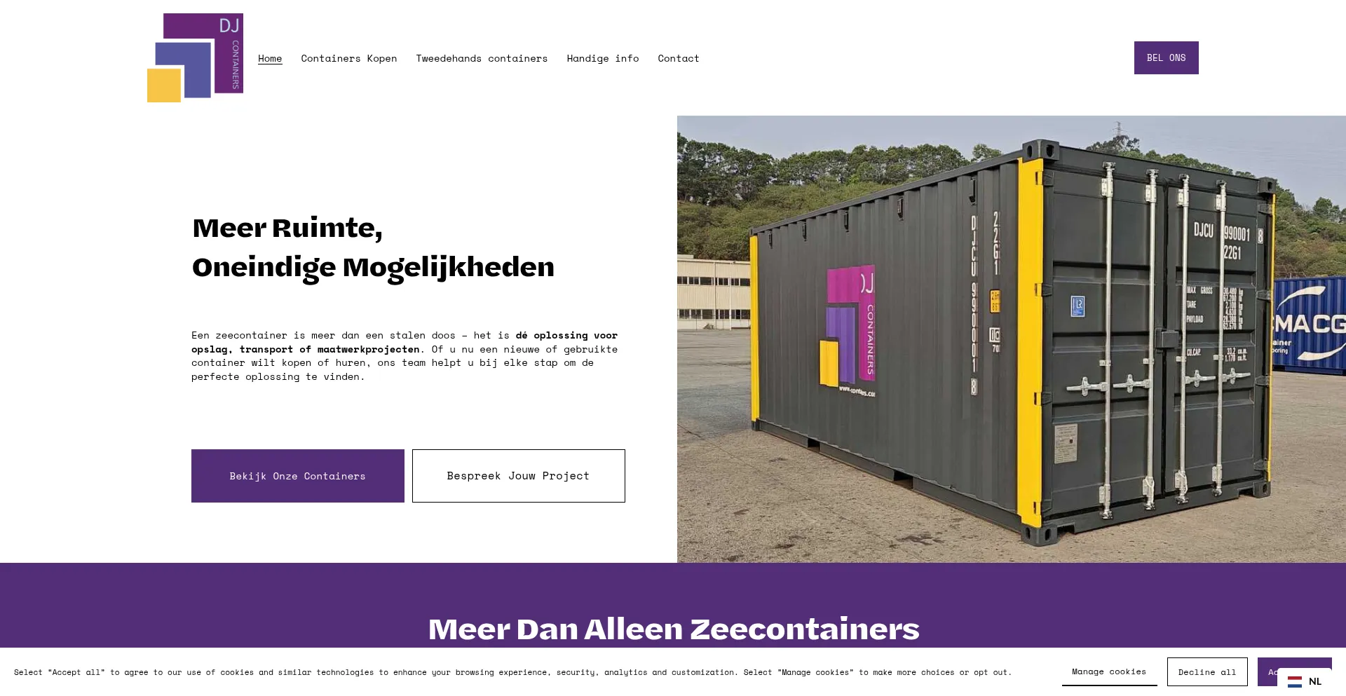 Website screenshot of Dj-containers.com