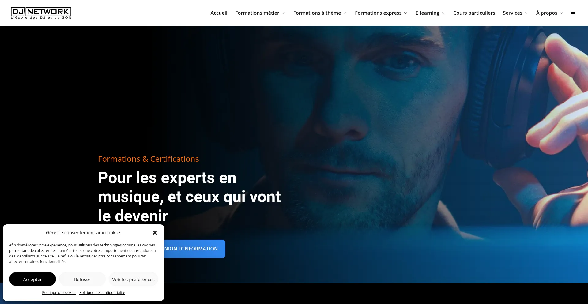 Website screenshot of Dj-network.com