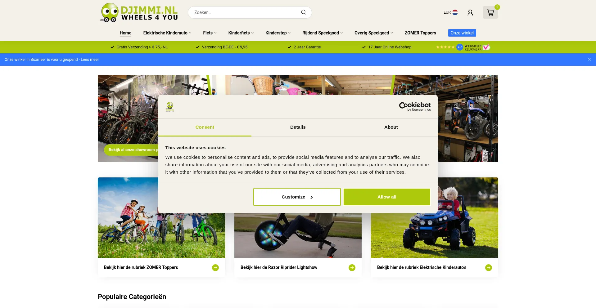 Website screenshot of Djimmi.nl