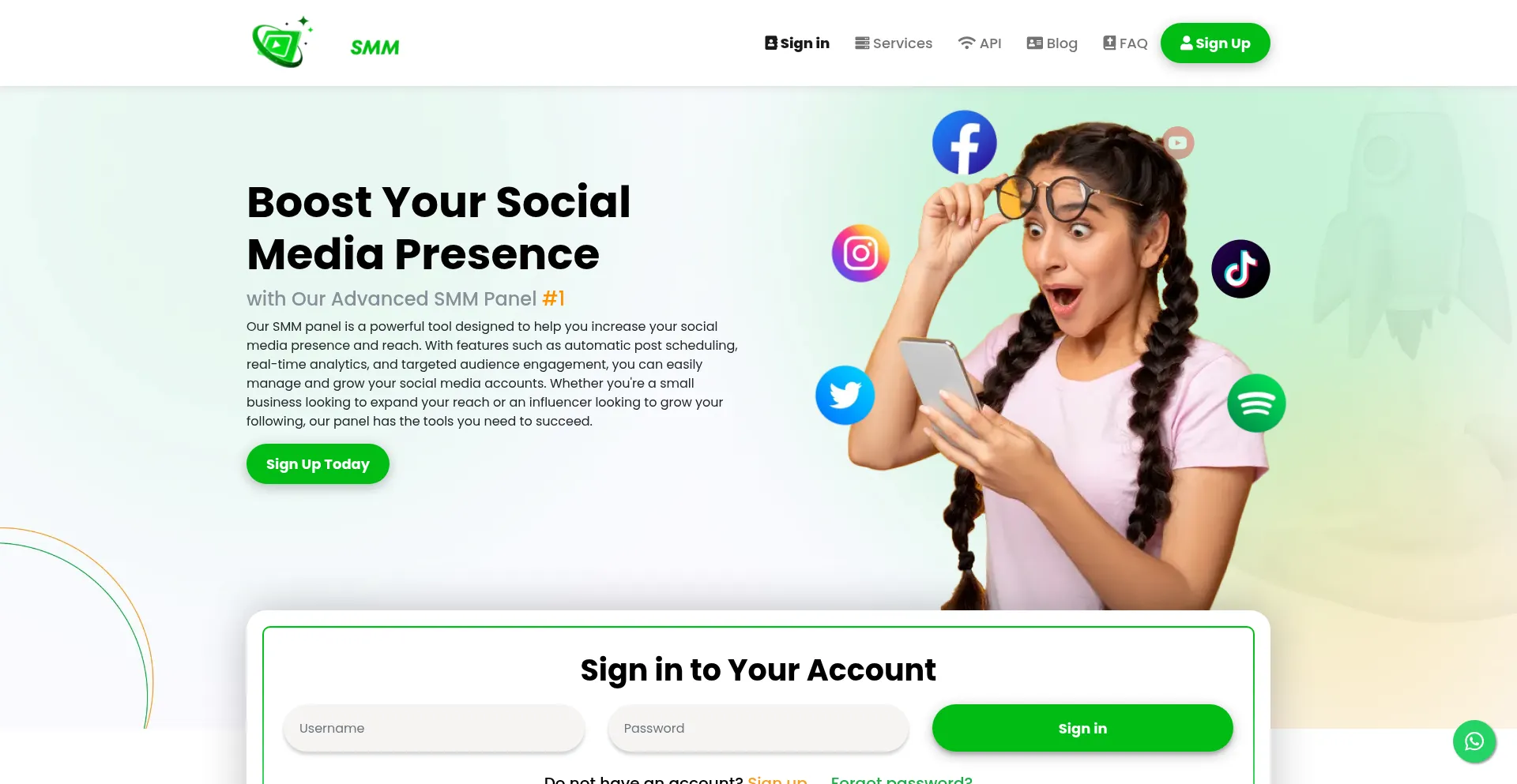 Website screenshot of Dkgsmmbooster.com