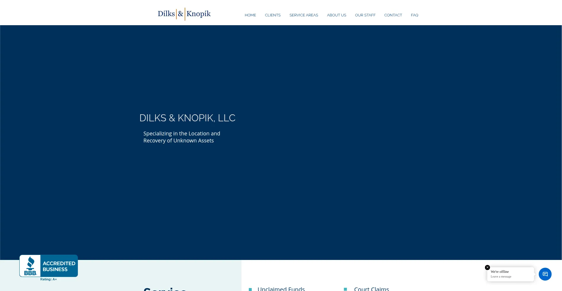 Website screenshot of Dkllc.com