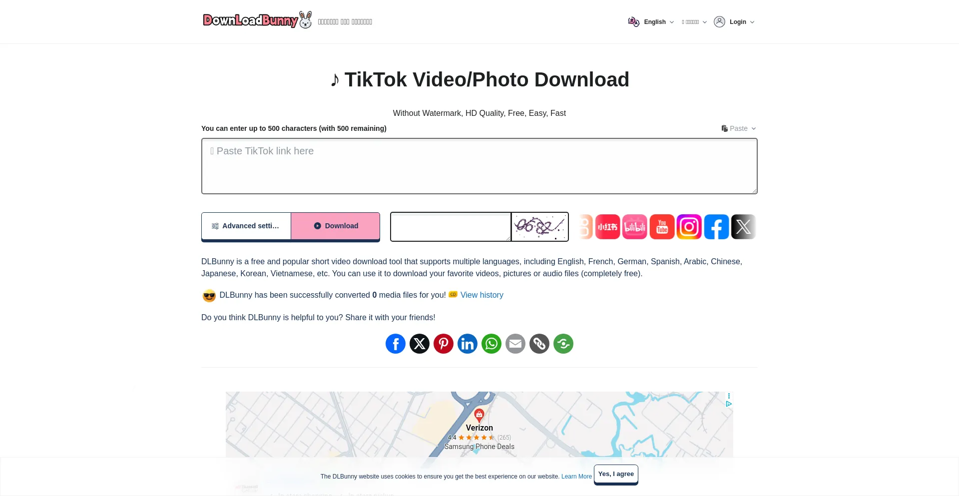Website screenshot of Dlbunny.com