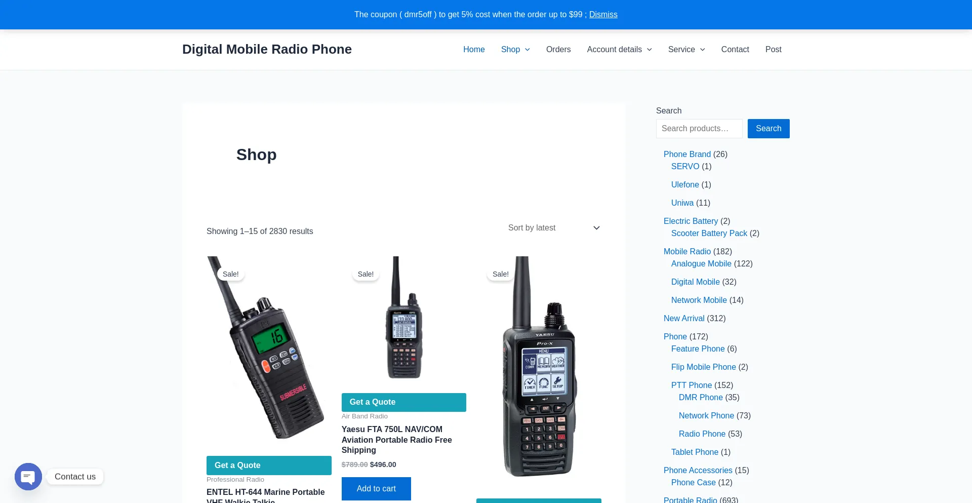 Website screenshot of Dmrphone.com