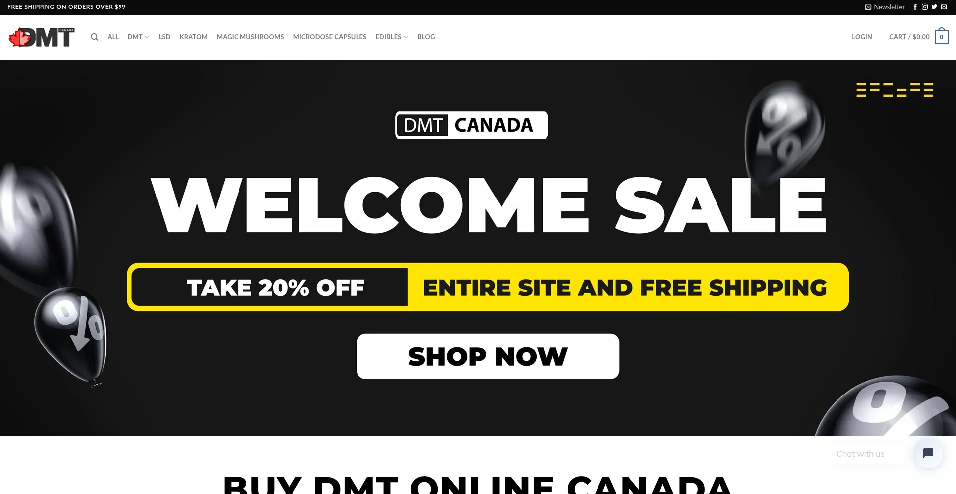 Website screenshot of Dmtcanada.cc