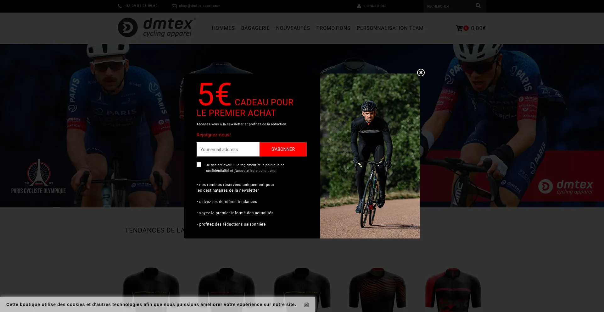 Website screenshot of Dmtex-sport.com