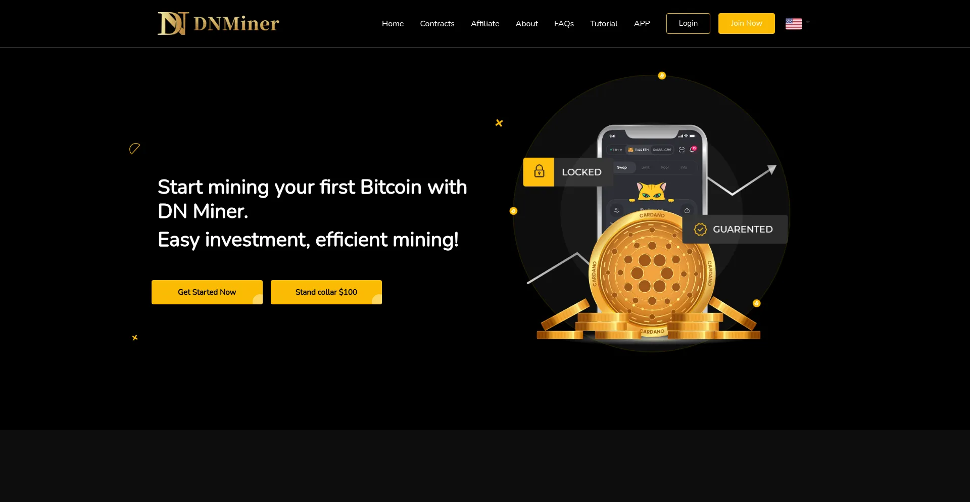 Website screenshot of Dnminer.net