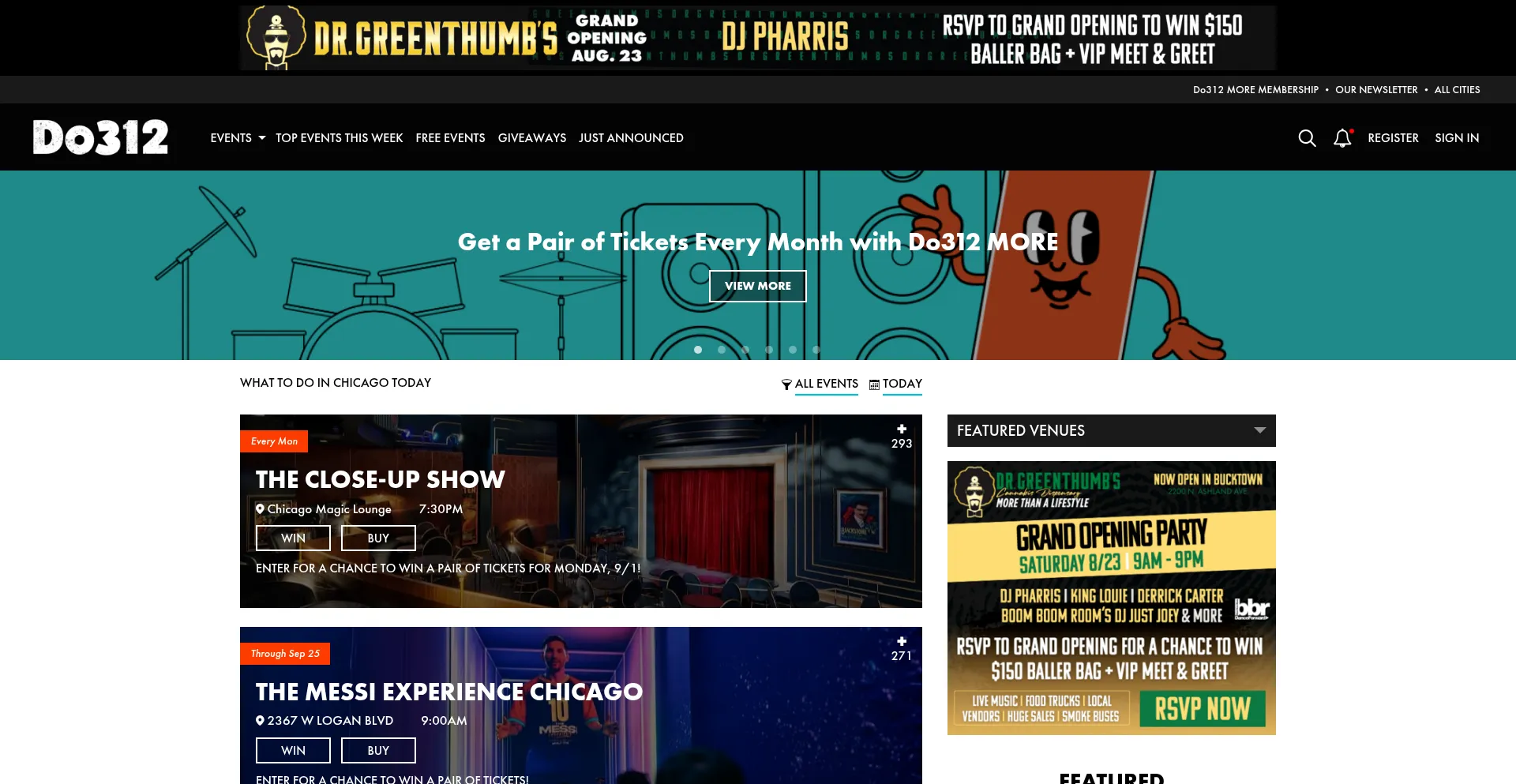 Website screenshot of Do312.com