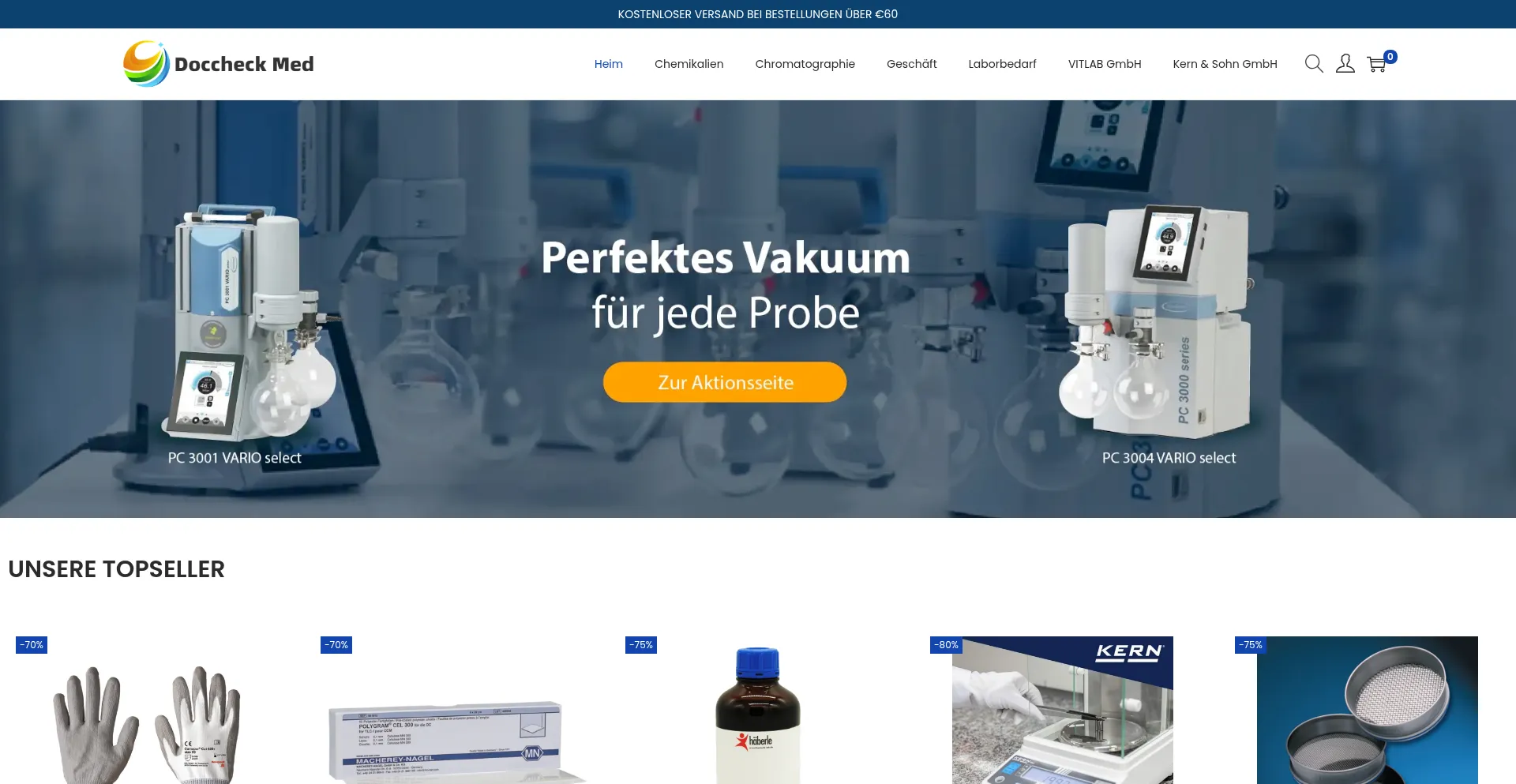 Website screenshot of Doccheckmed.com