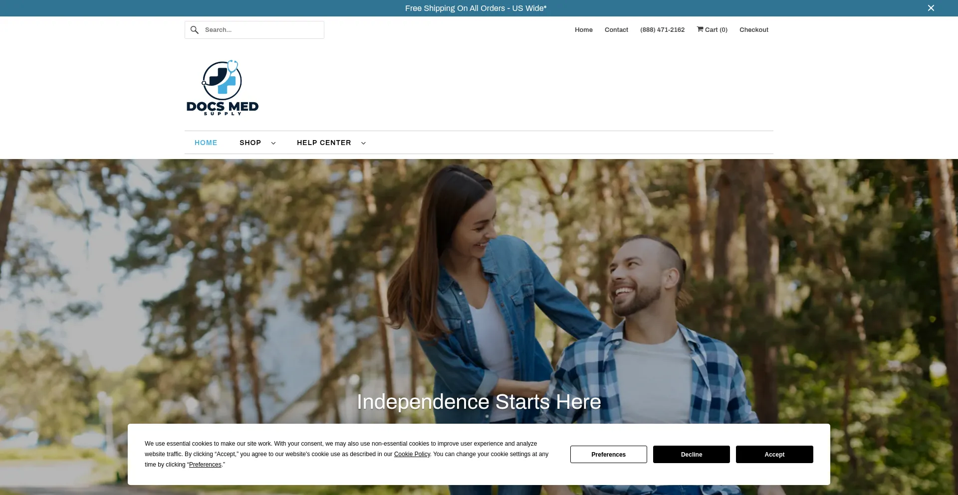 Website screenshot of Docsmedsupply.com
