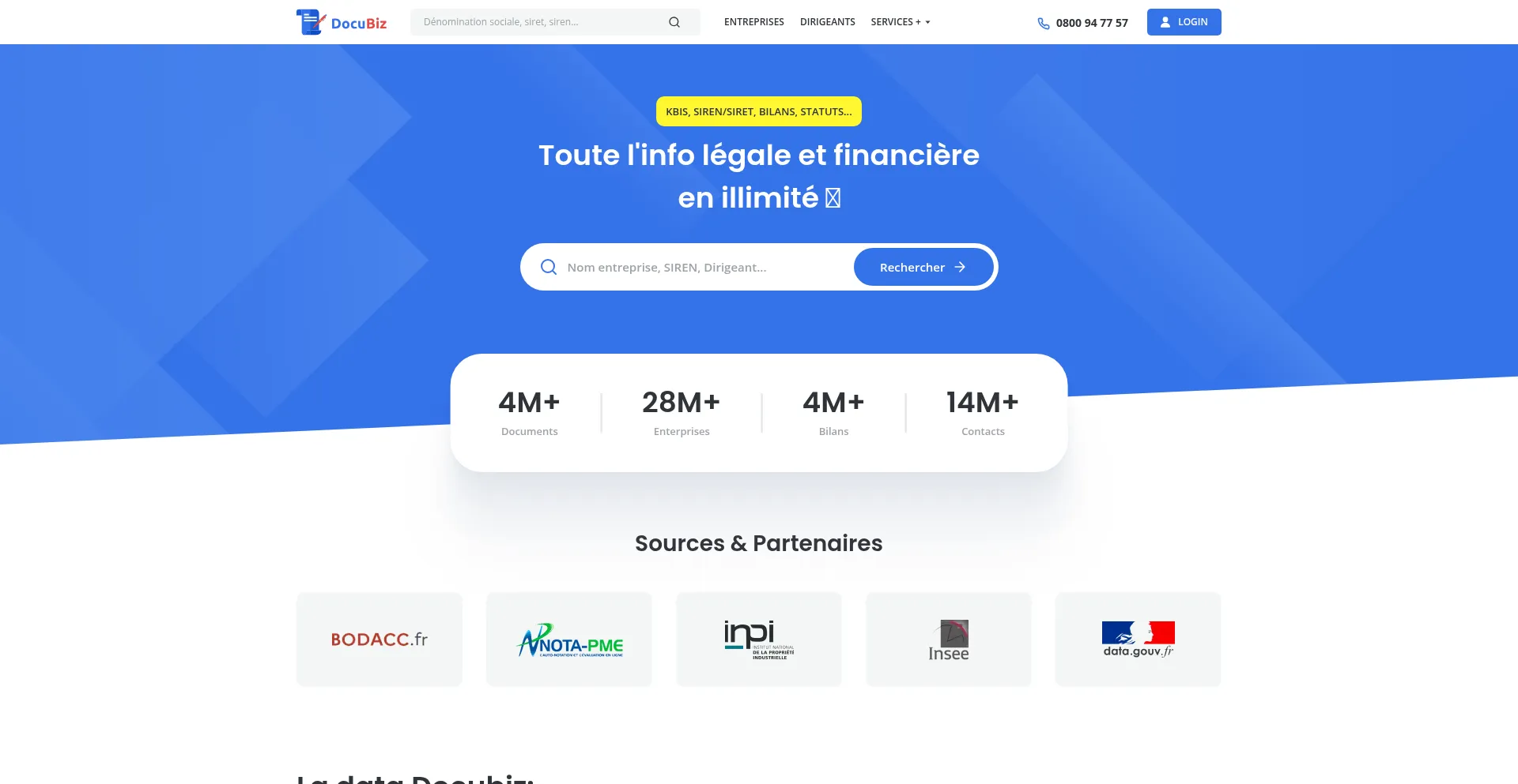 Website screenshot of Docubiz.fr