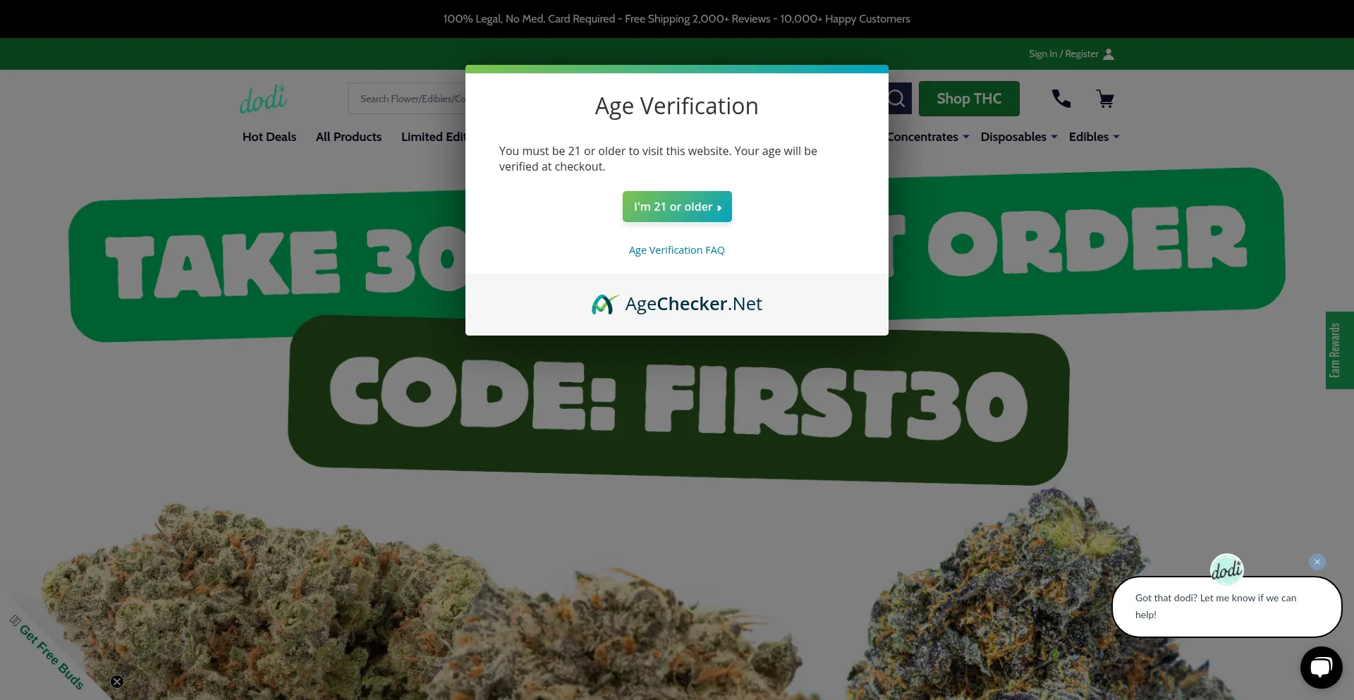 Website screenshot of Dodihemp.com