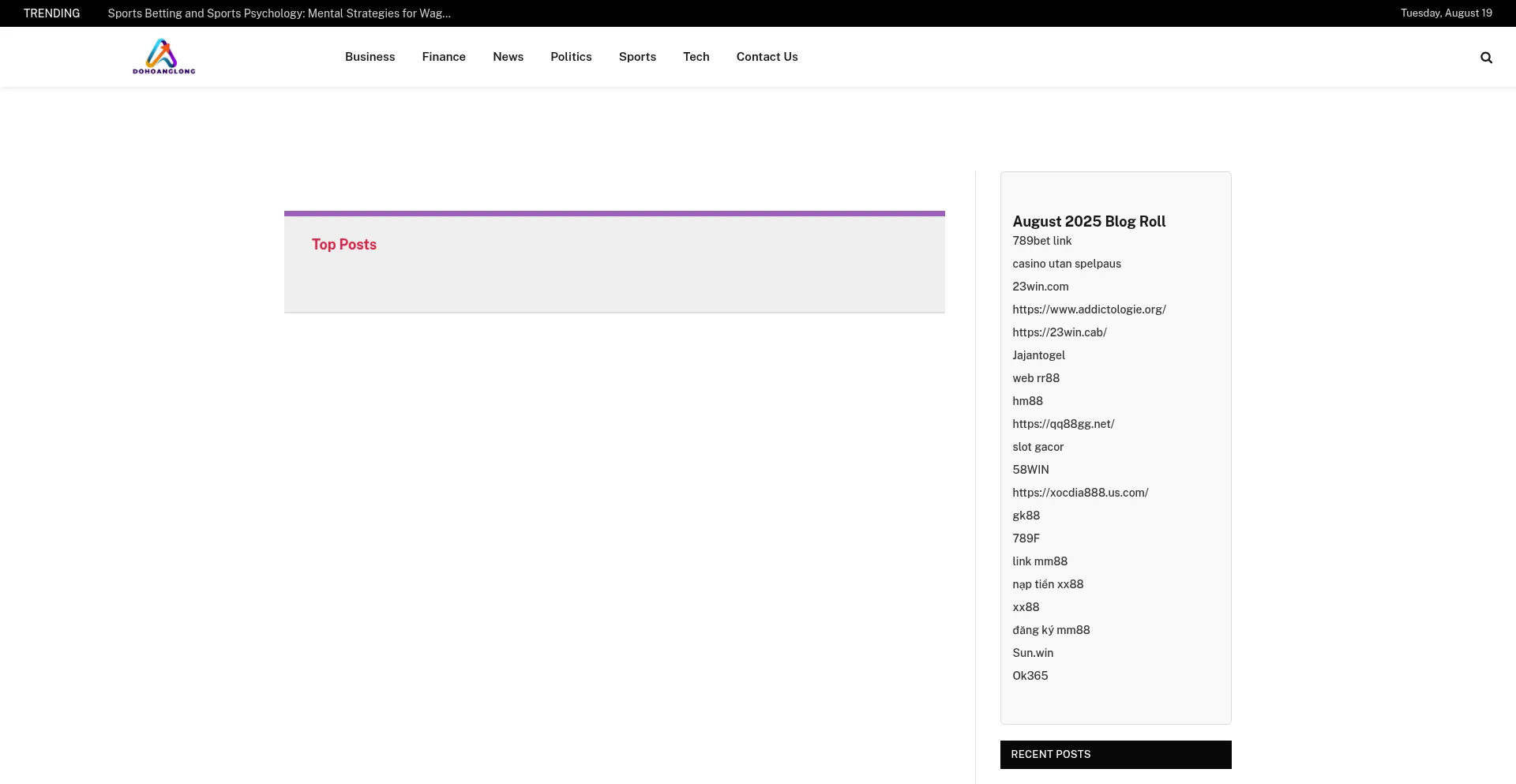 Website screenshot of Dohoanglong.com
