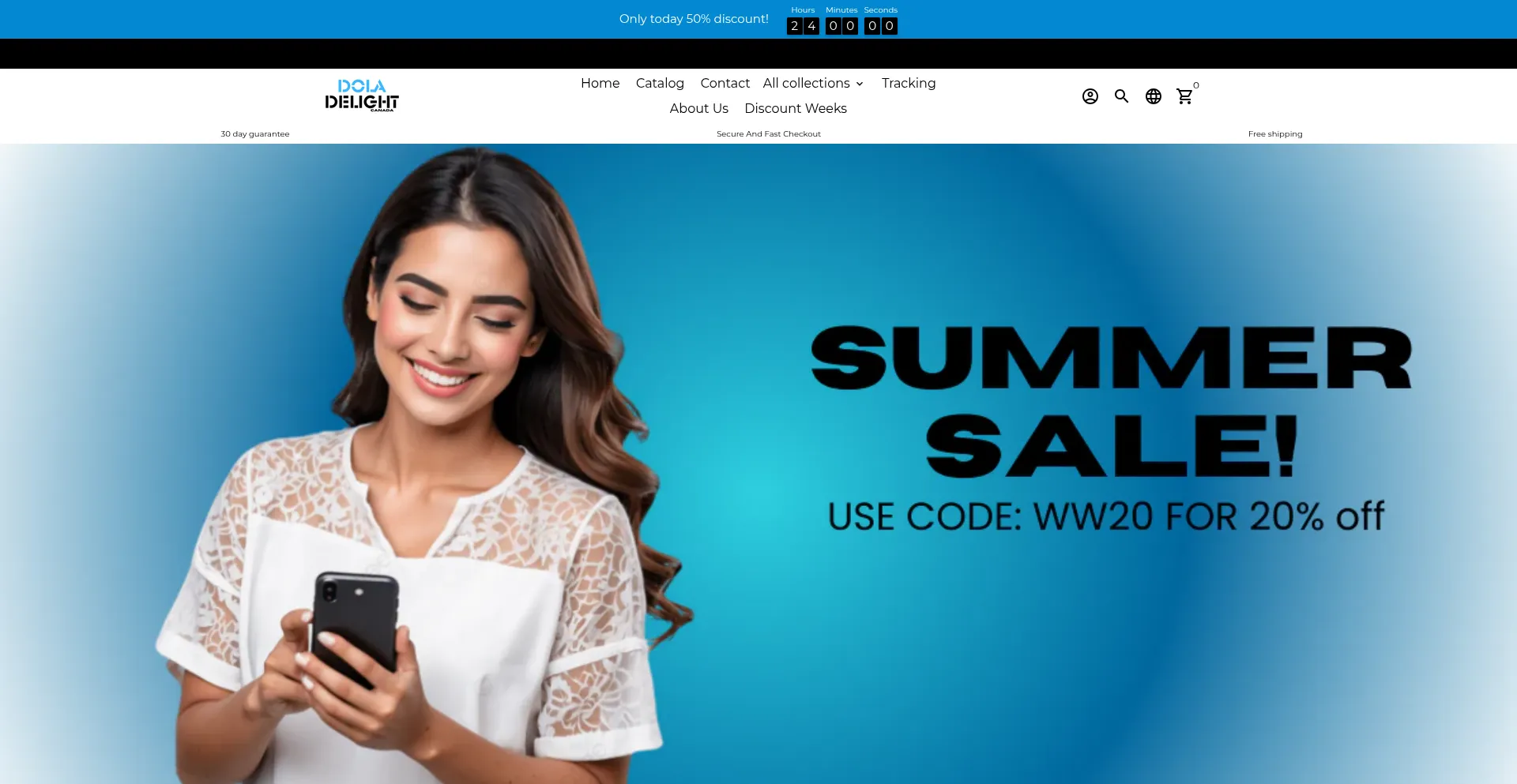 Website screenshot of Doladelight.com