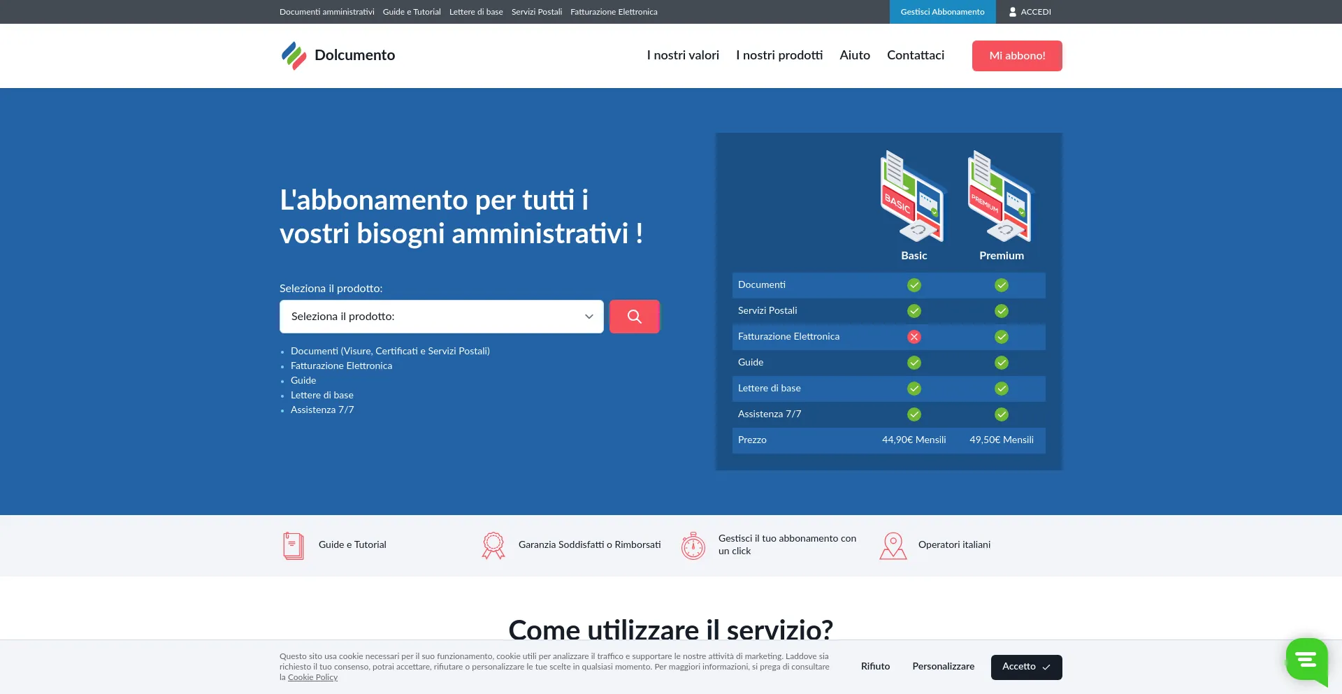 Website screenshot of Dolcumento.com