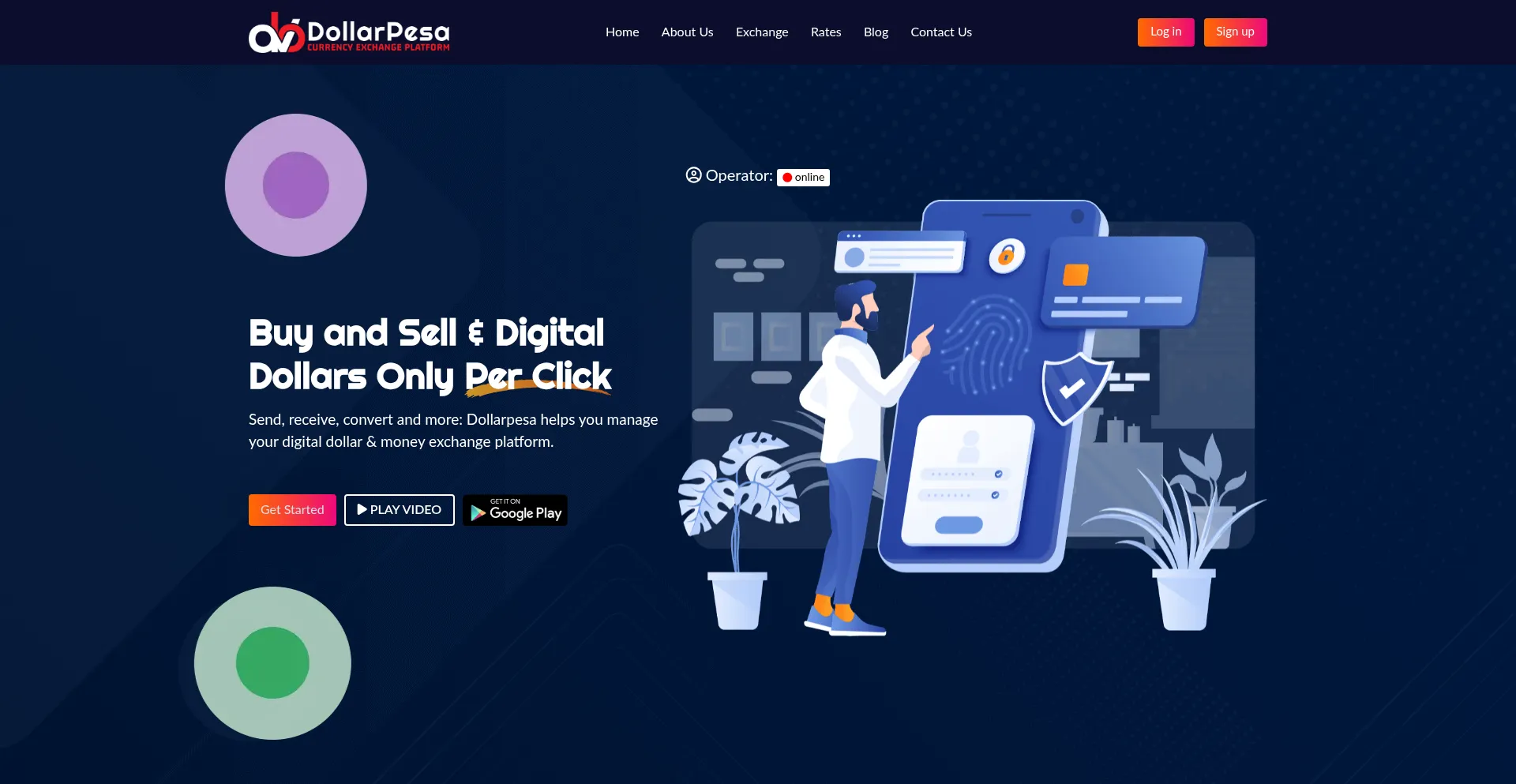 Website screenshot of Dollarpesa.com