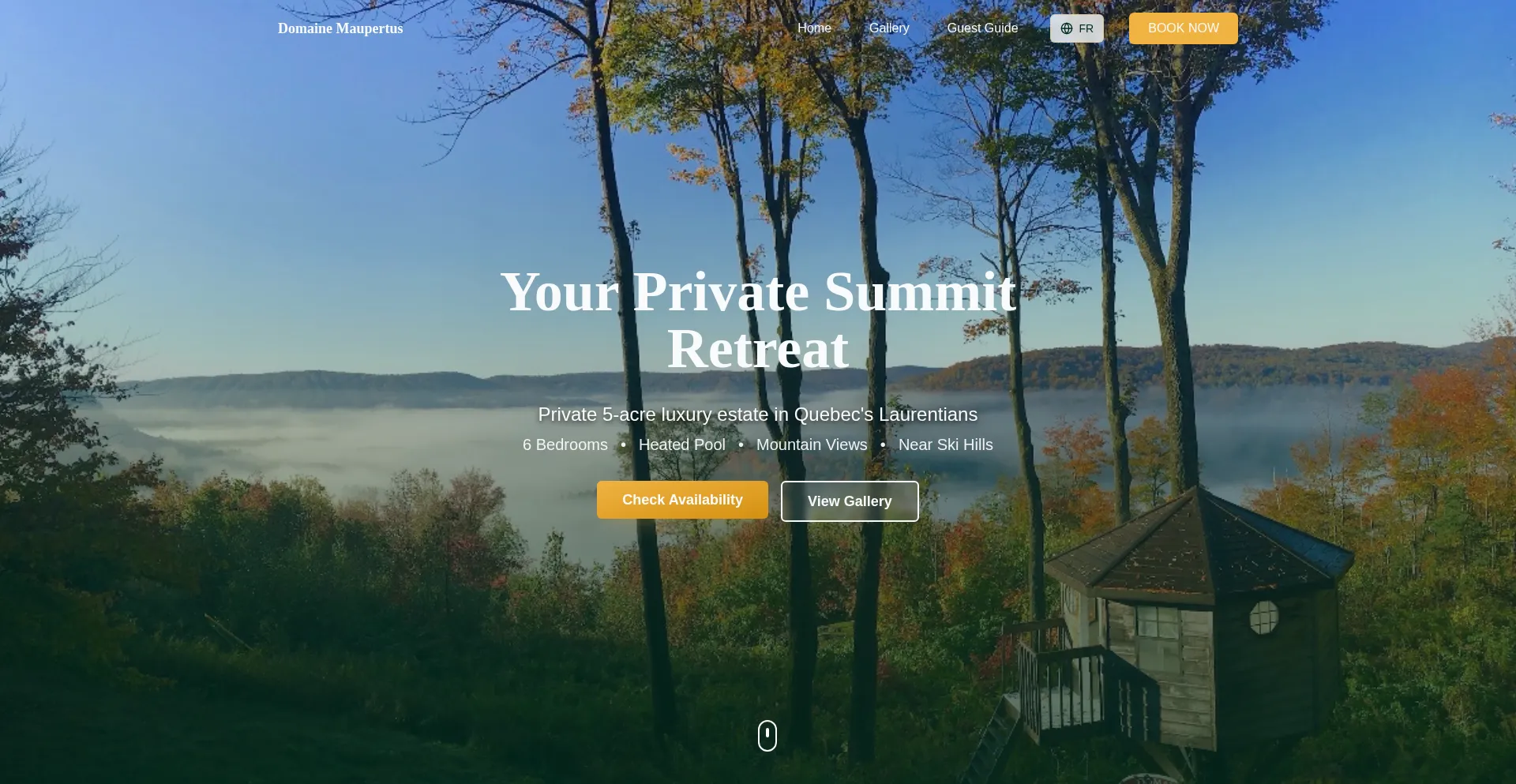 Website screenshot of Domainemaupertus.com