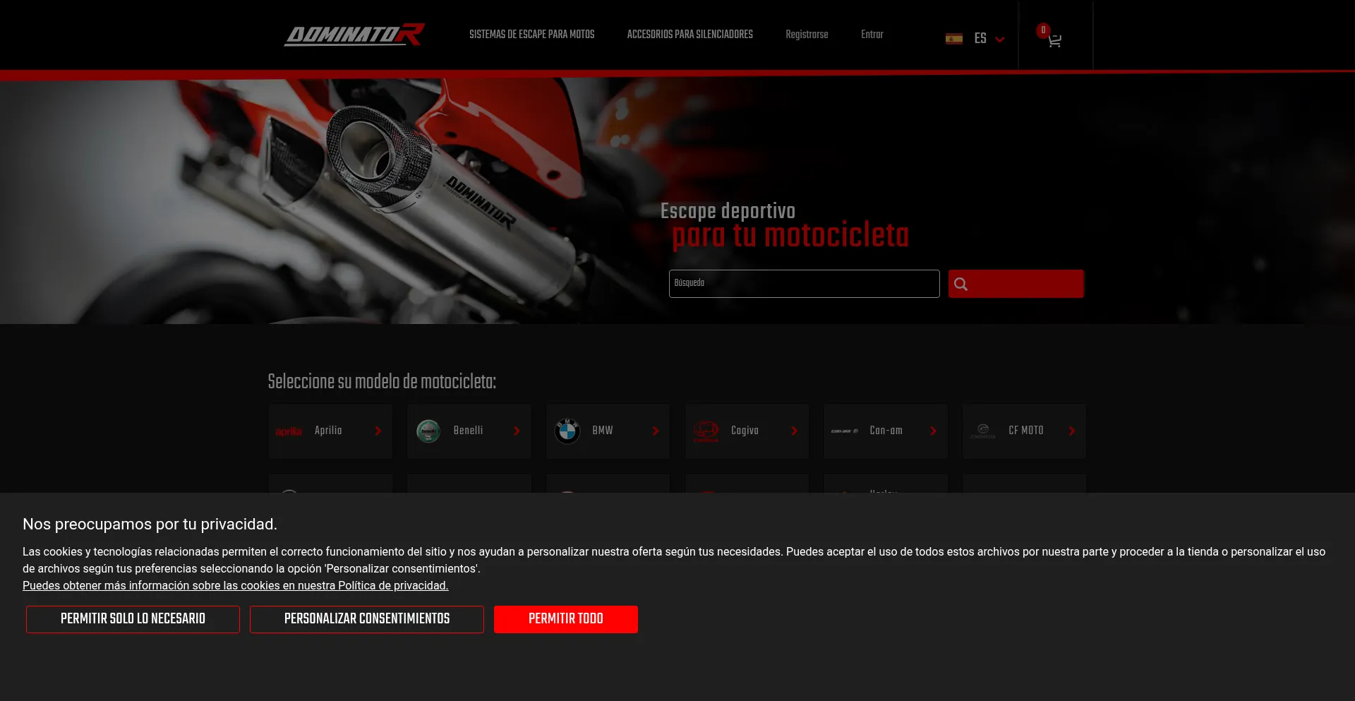 Website screenshot of Dominator.es