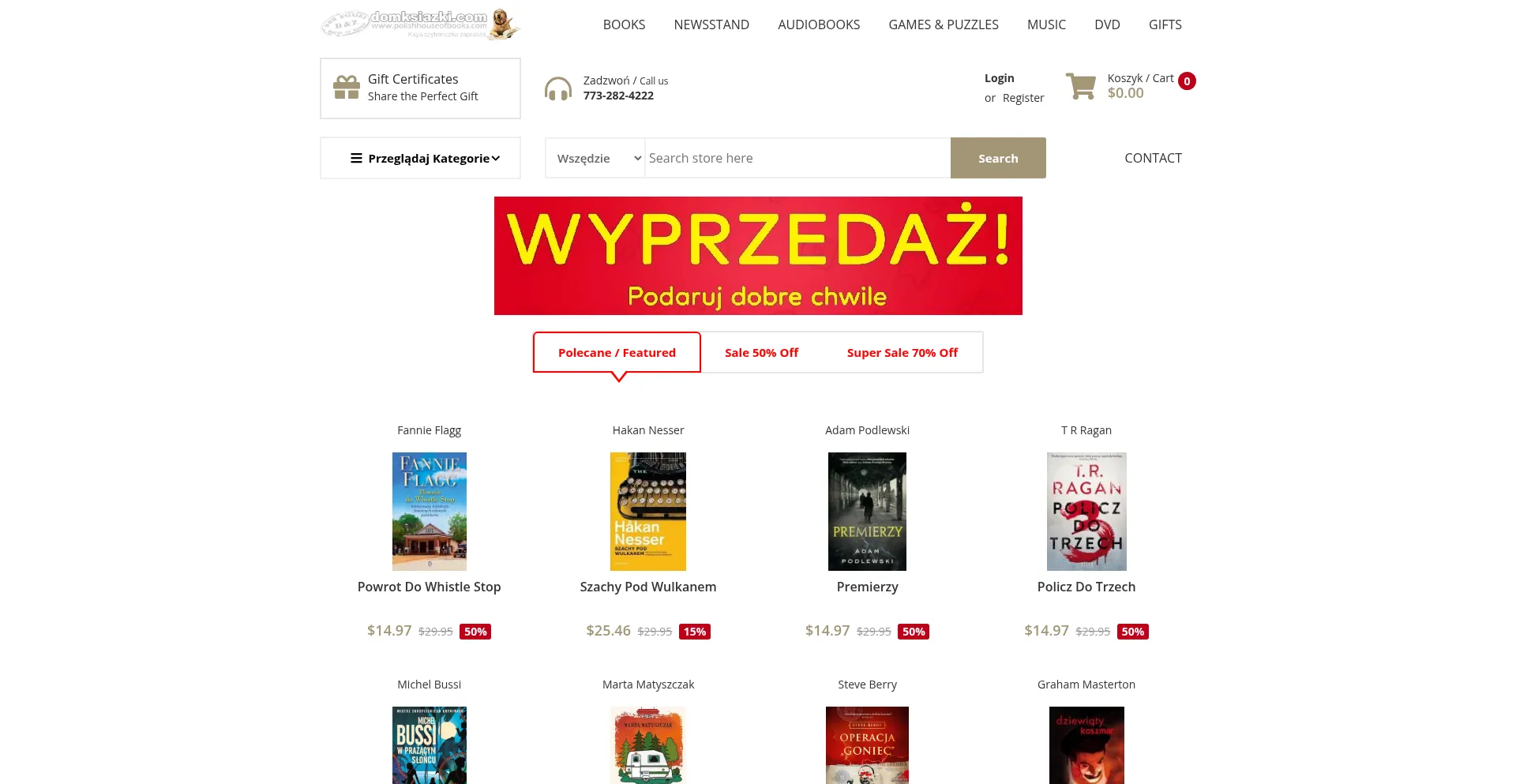 Website screenshot of Domksiazki.com
