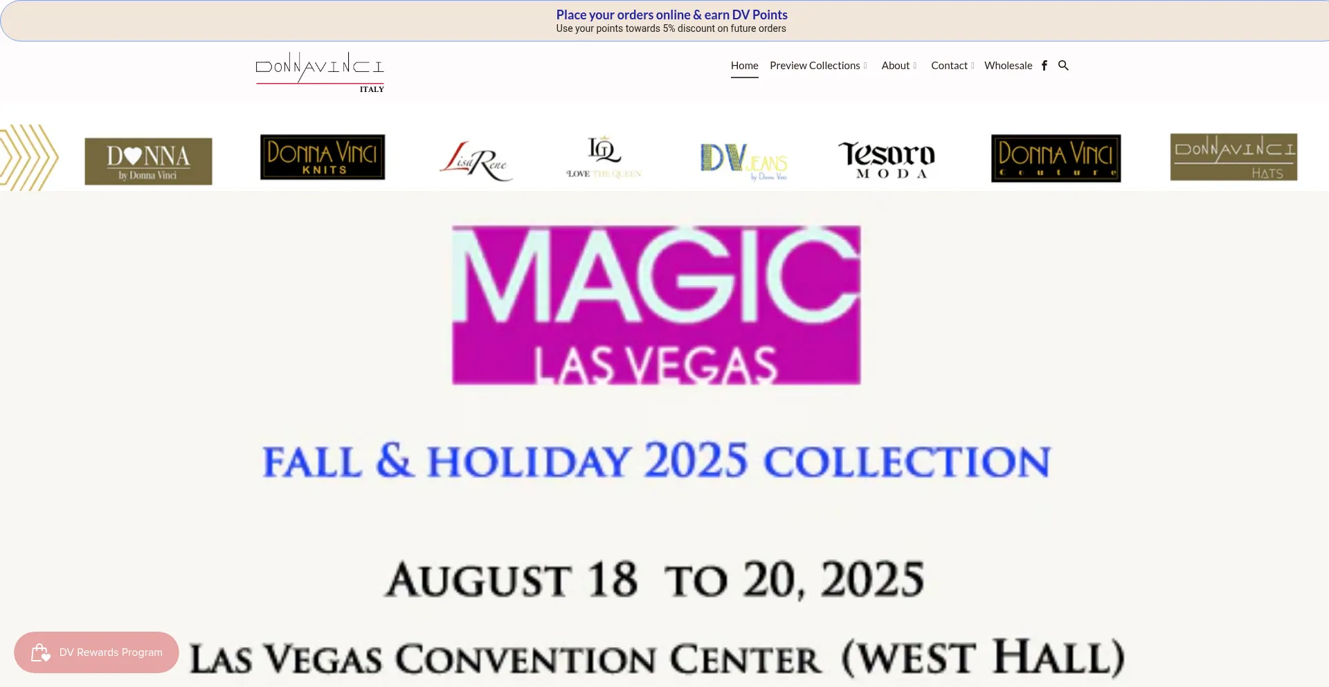 Website screenshot of Donnavinci.com