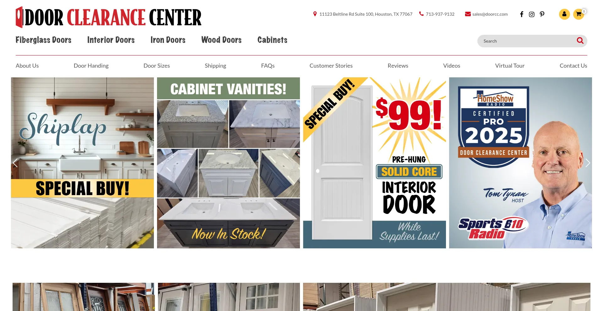 Website screenshot of Doorcc.com