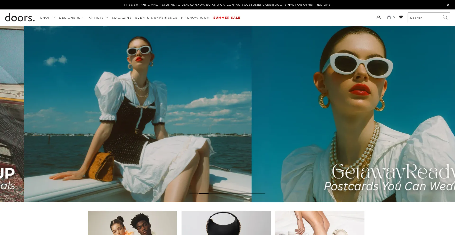 Website screenshot of Doors.nyc