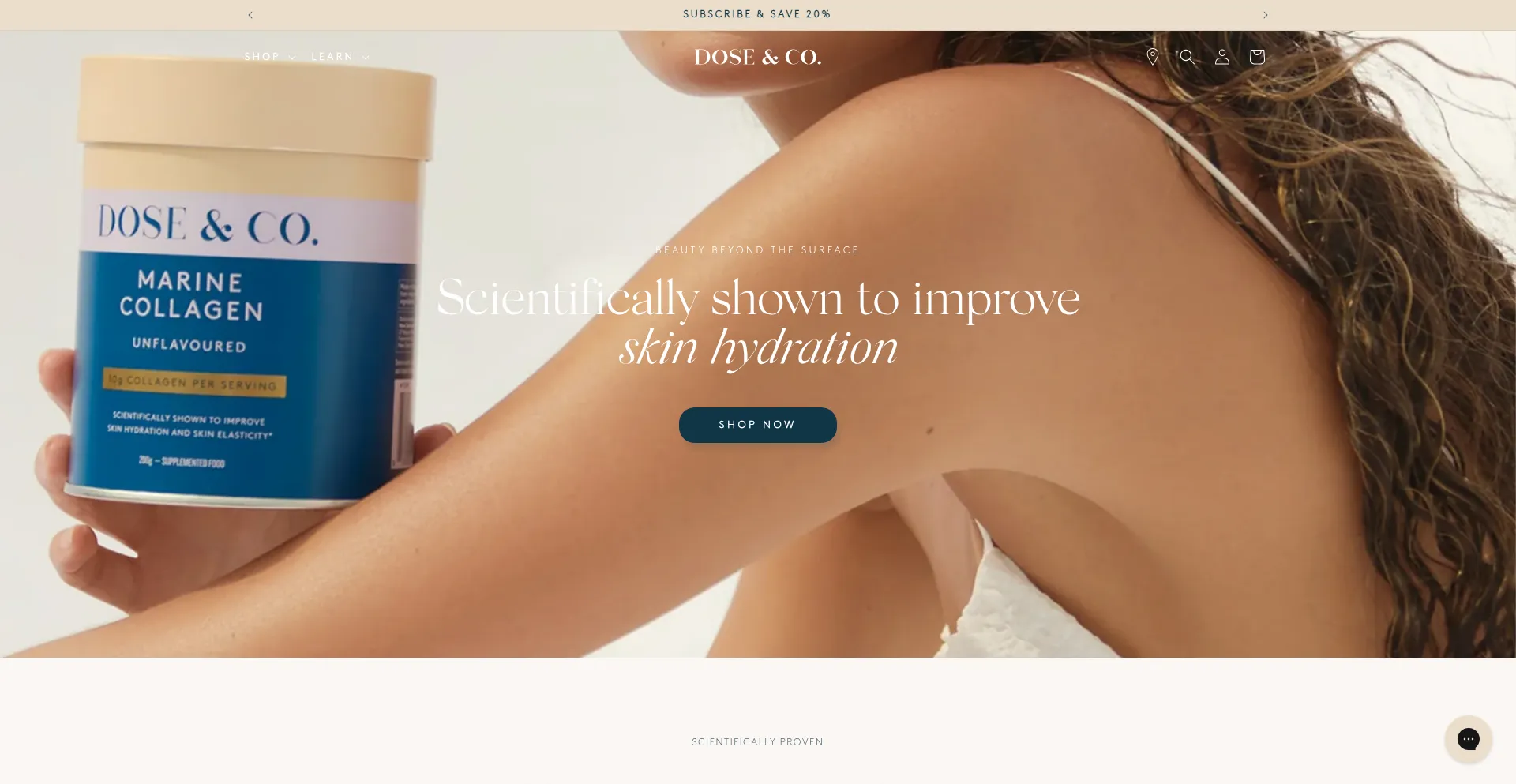 Website screenshot of Doseandco.com