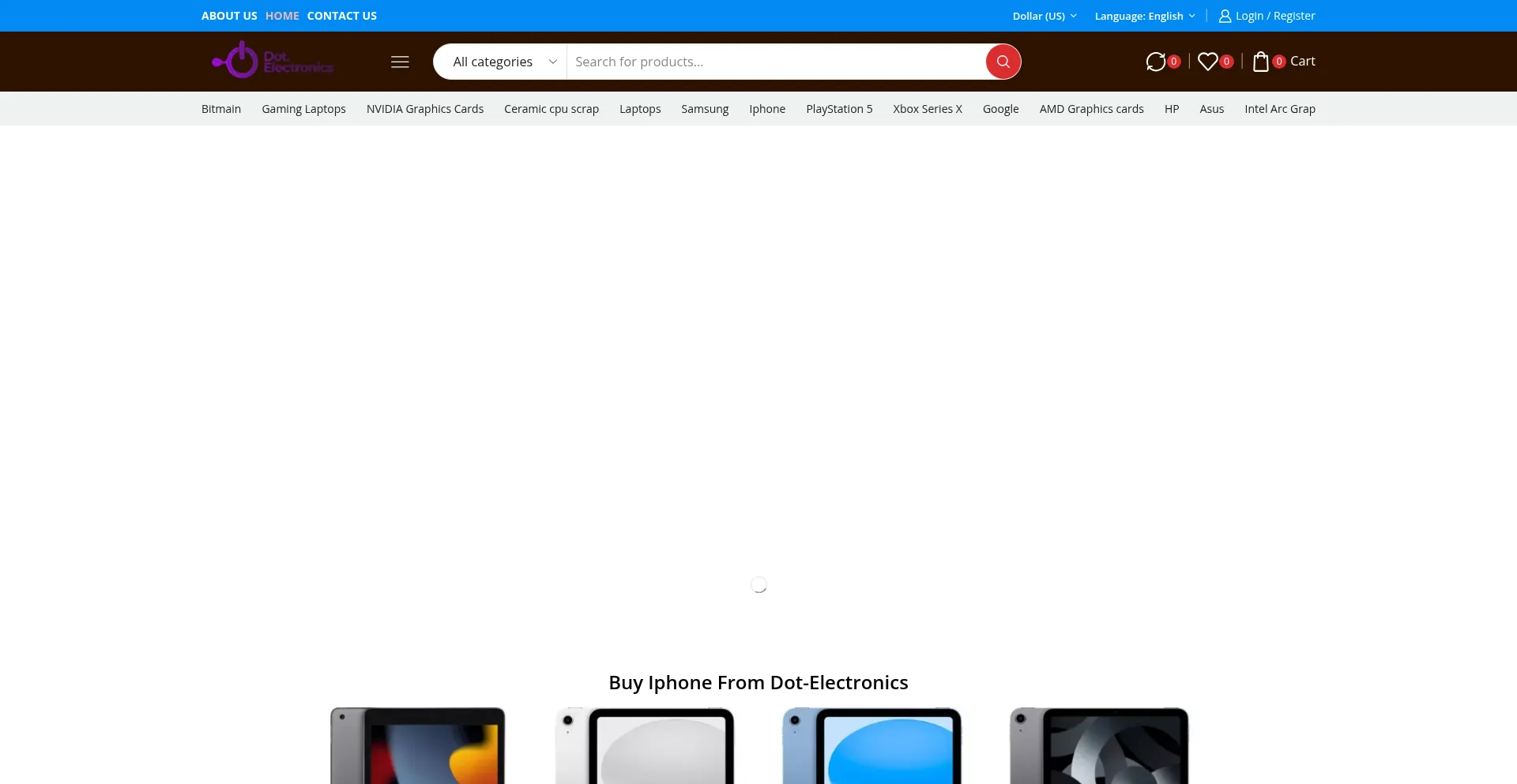 Website screenshot of Dot-electronics.com