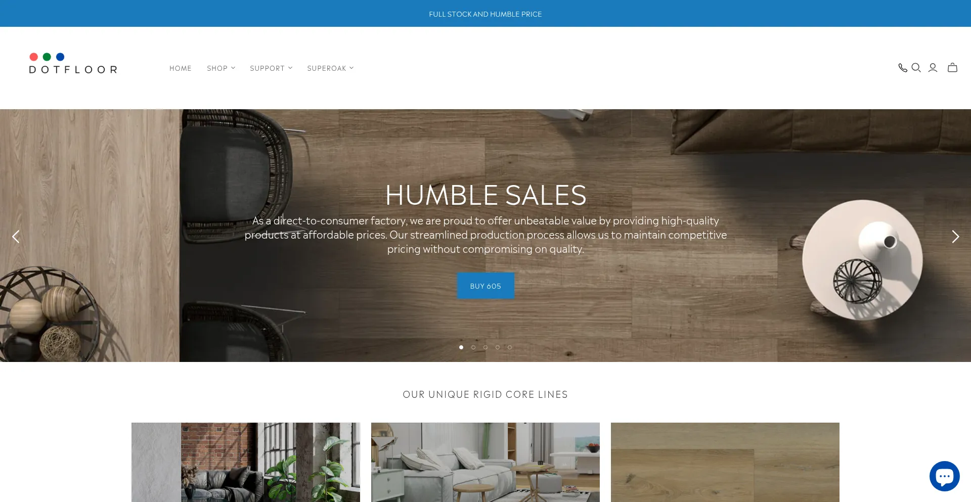 Website screenshot of Dotfloor.com