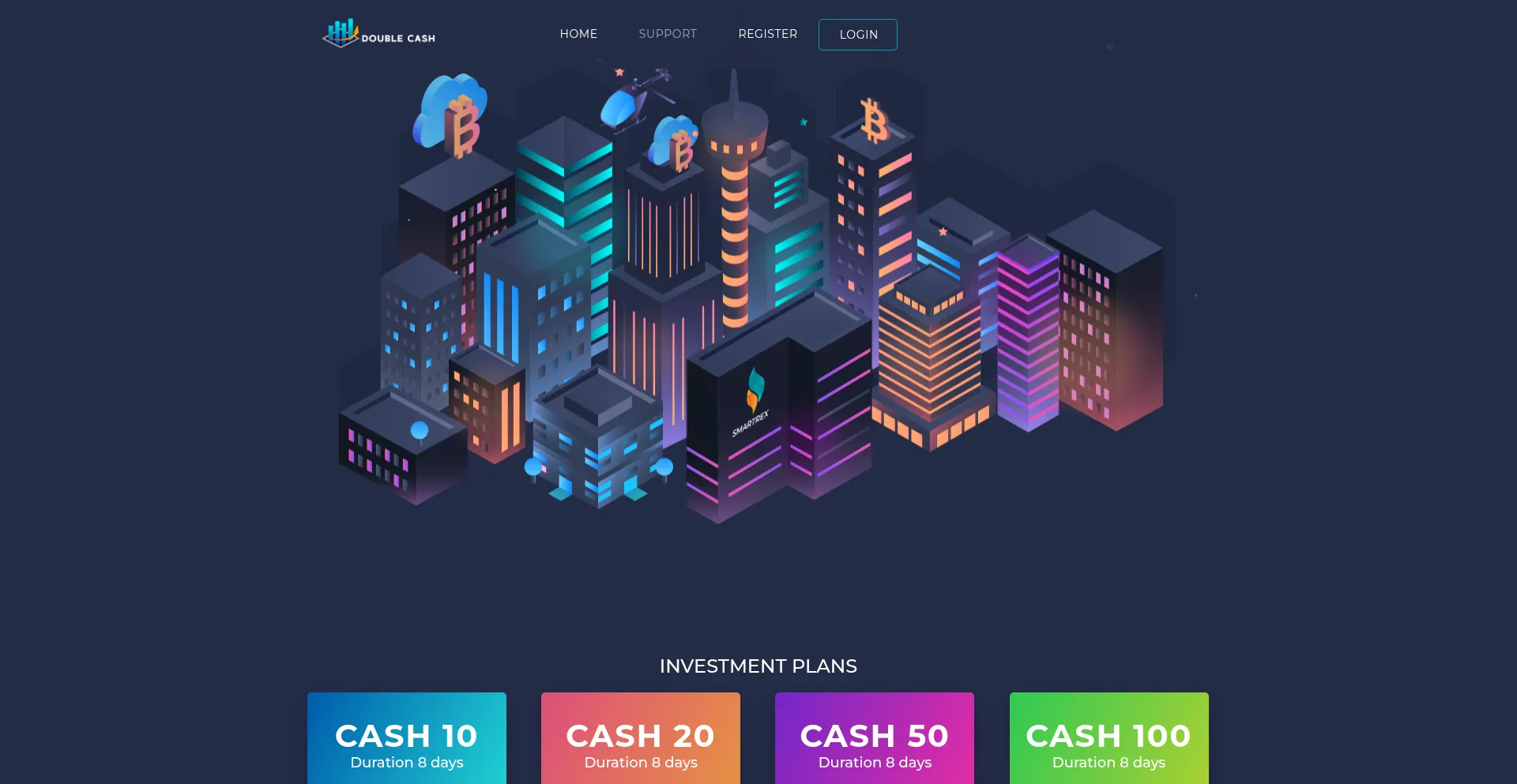 Website screenshot of Doublecash.life