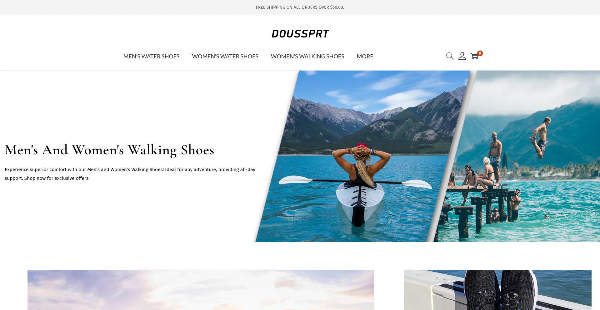 Website screenshot of Doussprtfootwear.com