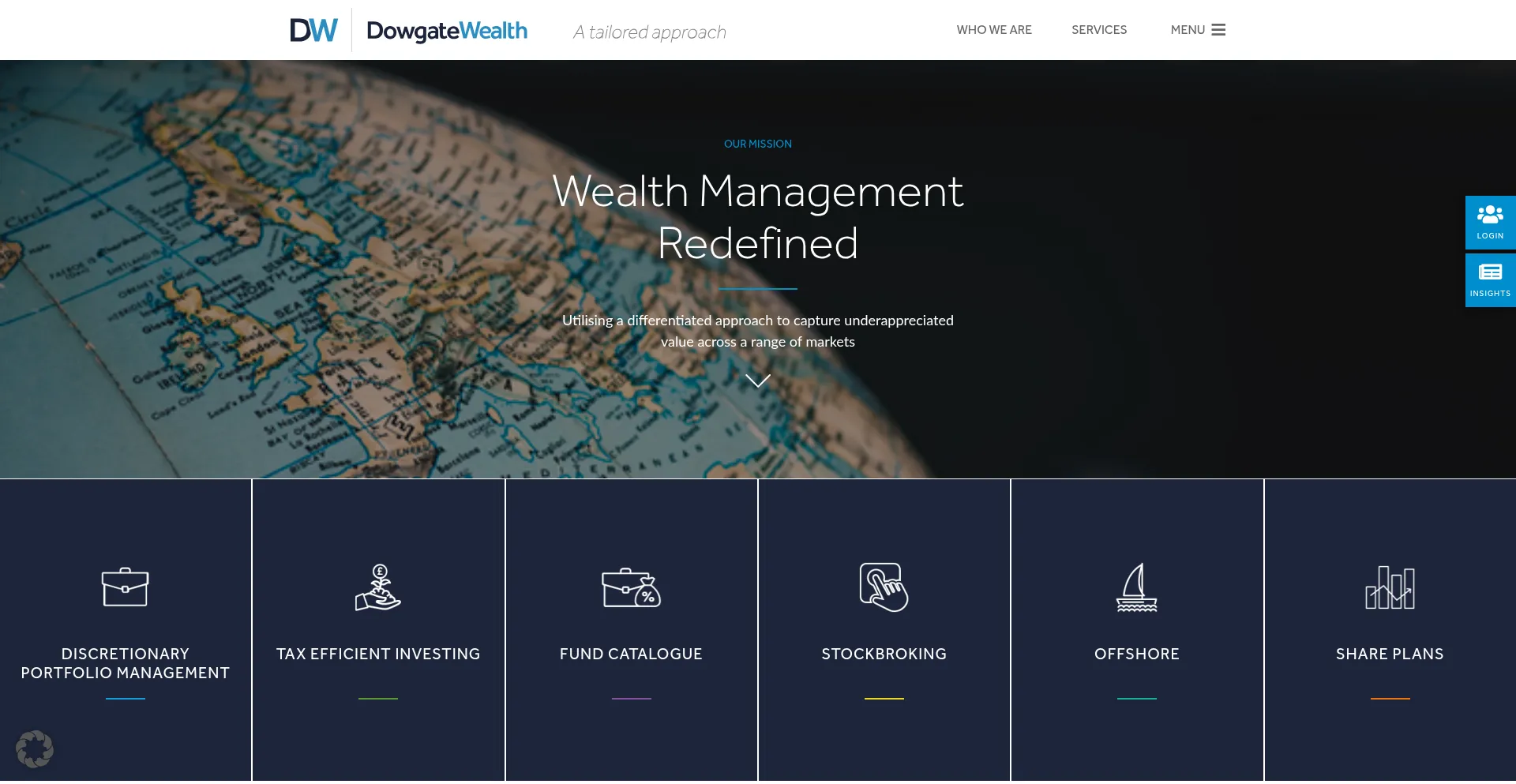 Website screenshot of Dowgatewealth.co.uk