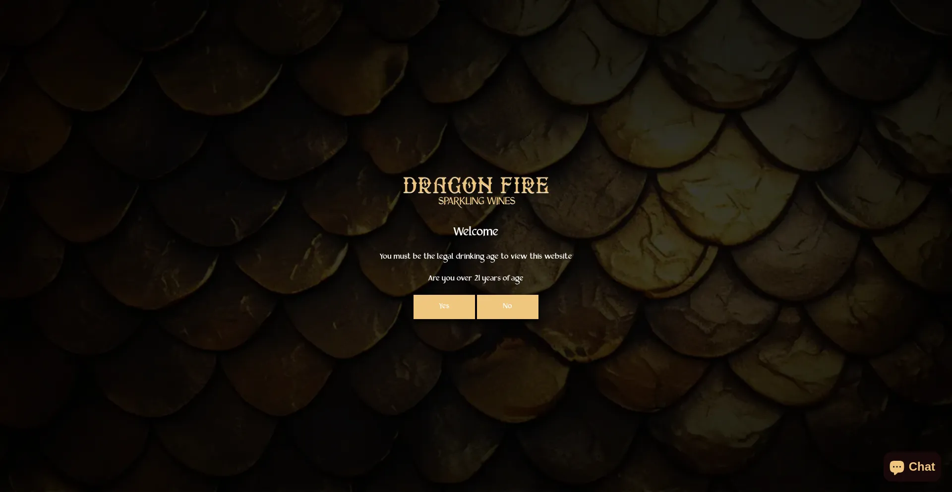 Website screenshot of Dragonfirewinesofficial.com