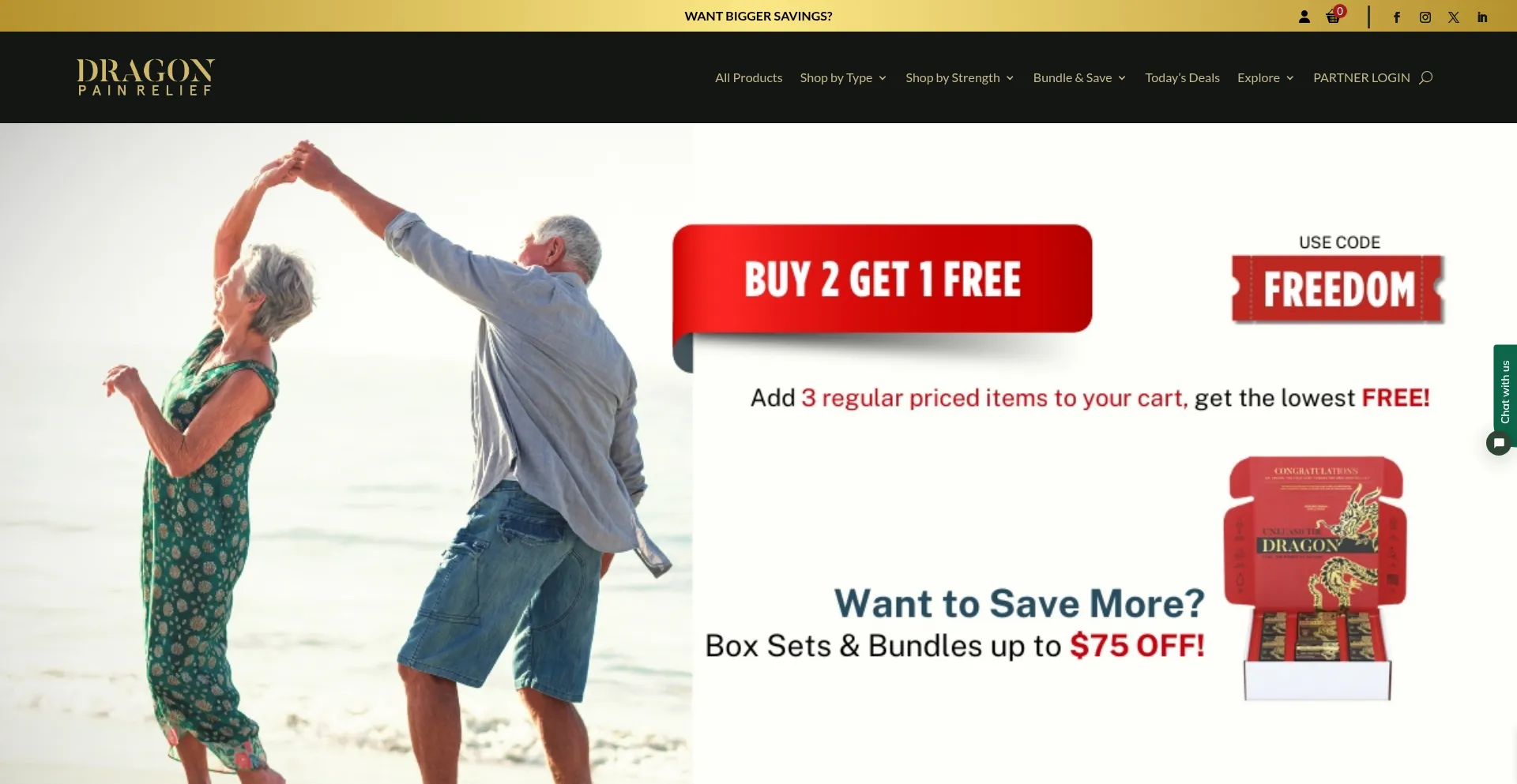 Website screenshot of Dragonpainrelief.com