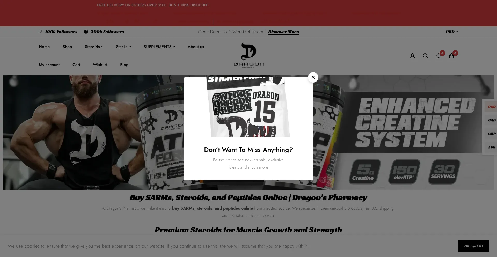 Website screenshot of Dragonspharmacy.com