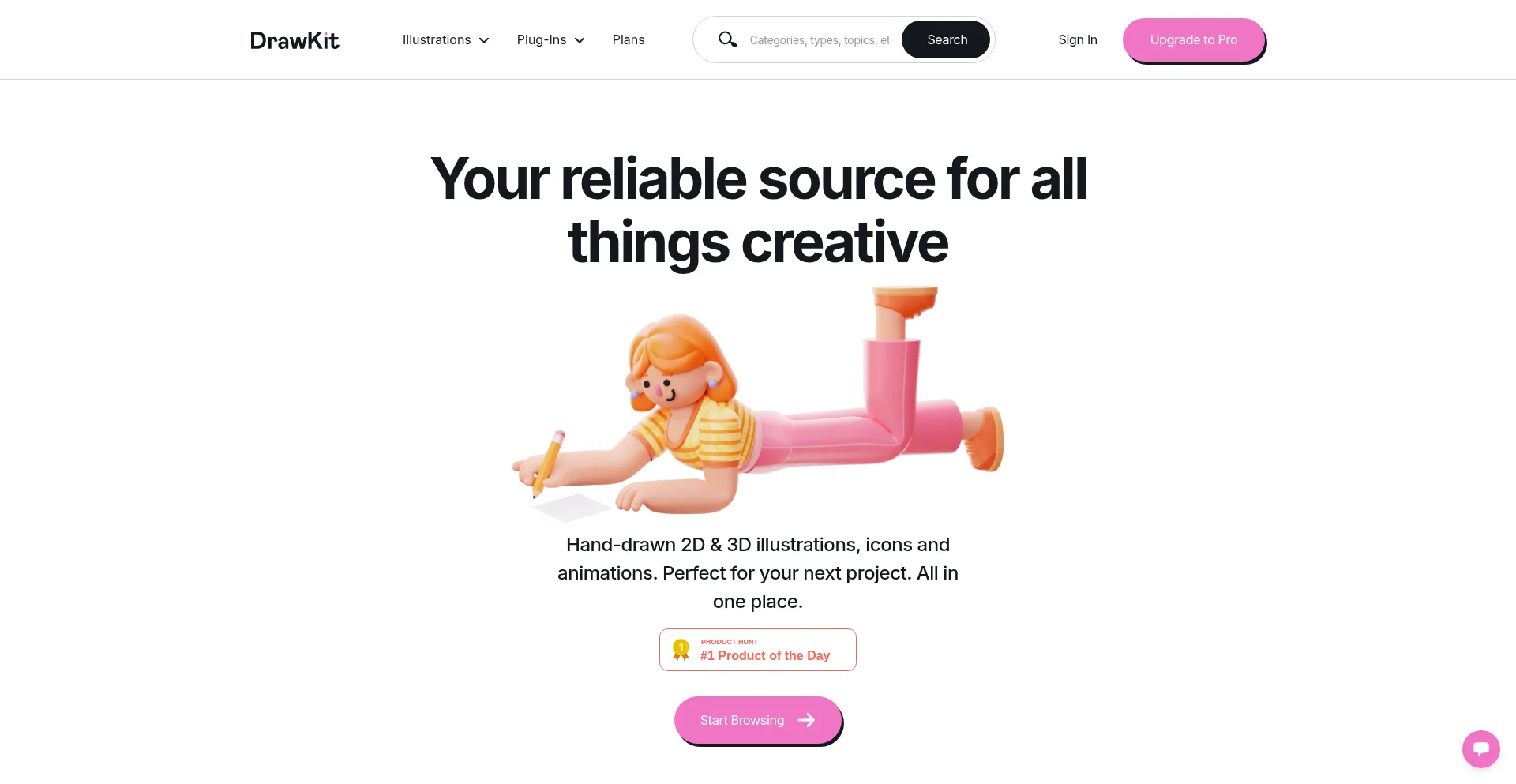 Website screenshot of Drawkit.com