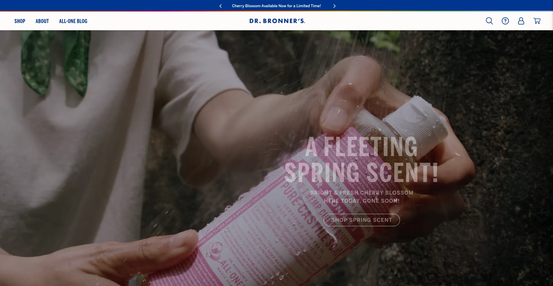 Website screenshot of Drbronner.com
