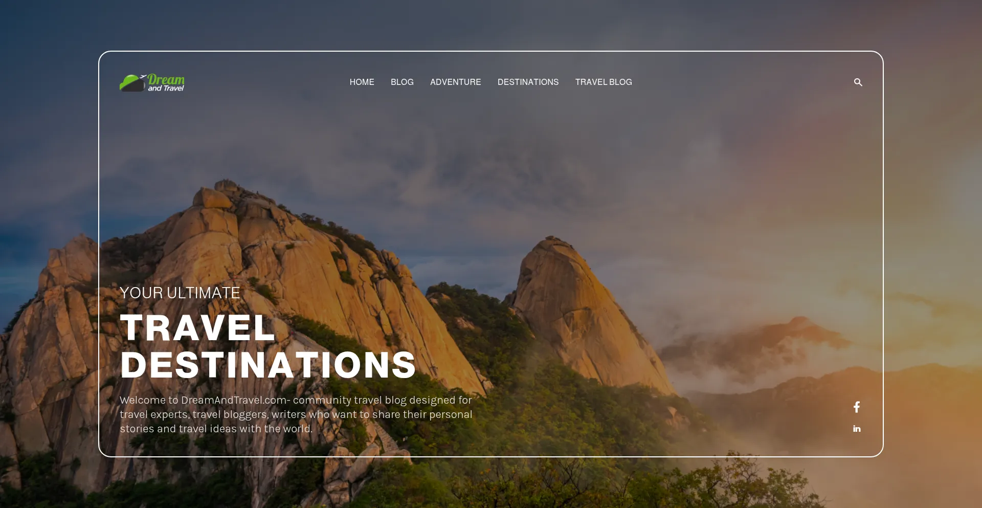Website screenshot of Dreamandtravel.com