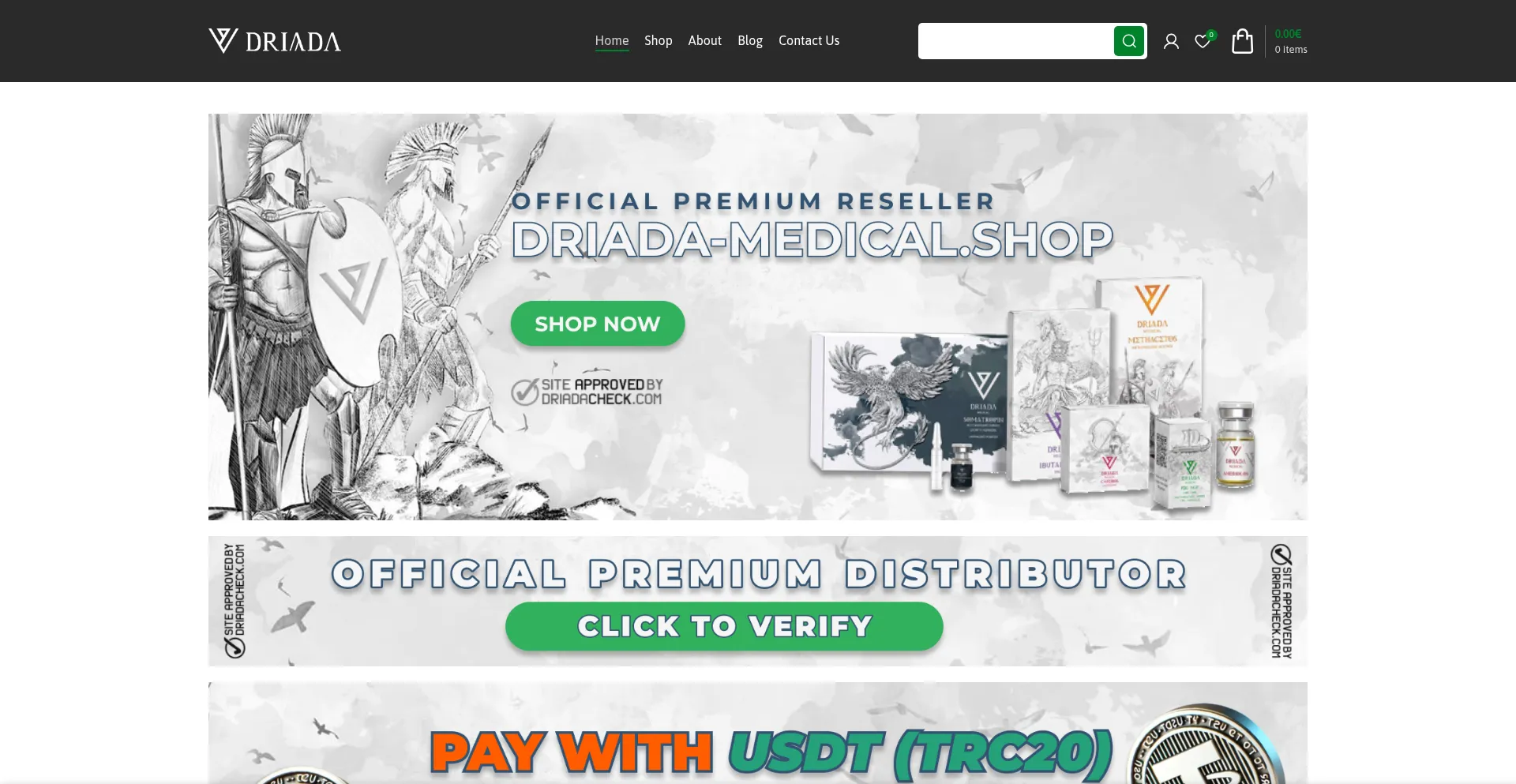 Website screenshot of Driada-medical.shop