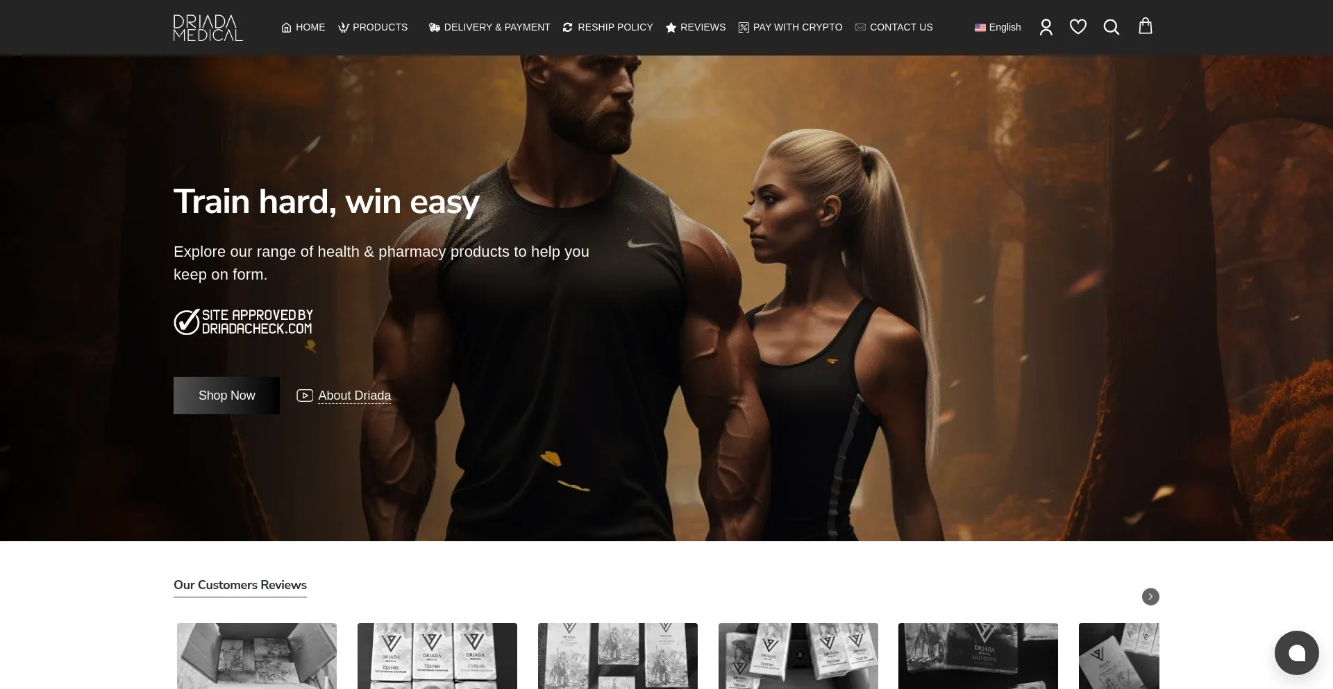 Website screenshot of Driadamedical.eu