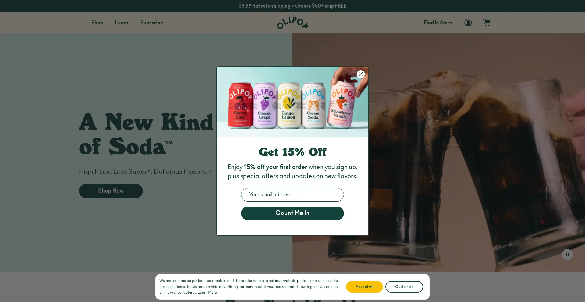 Website screenshot of Drinkolipop.com