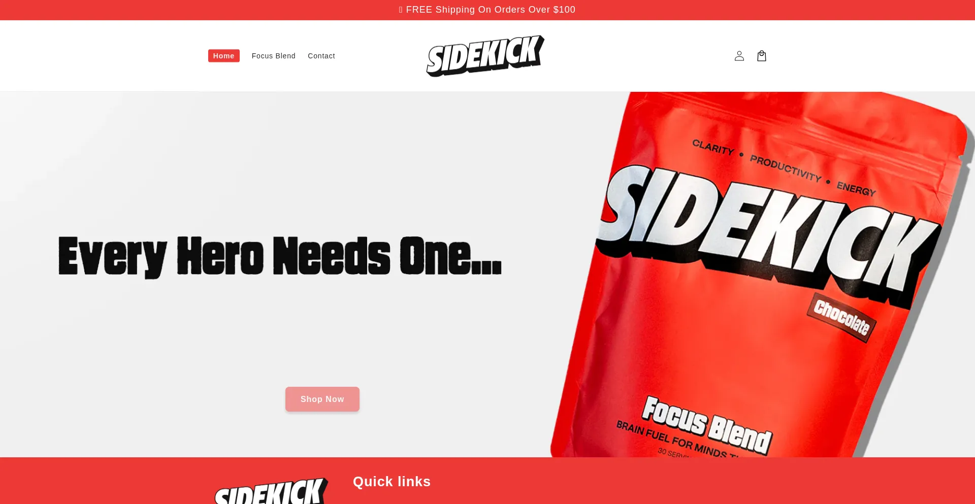 Website screenshot of Drinksidekick.com.au