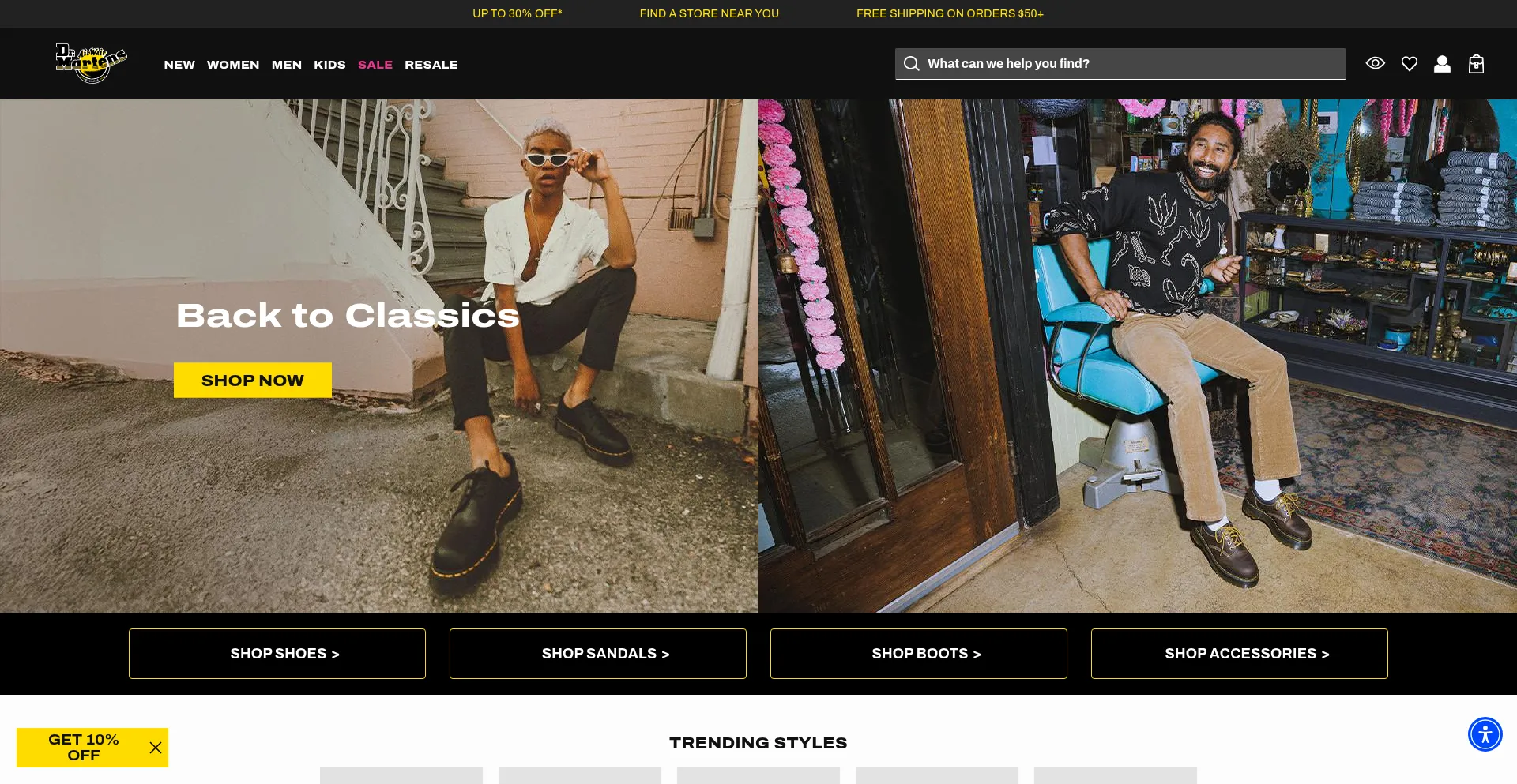 Website screenshot of Drmartenspop.com