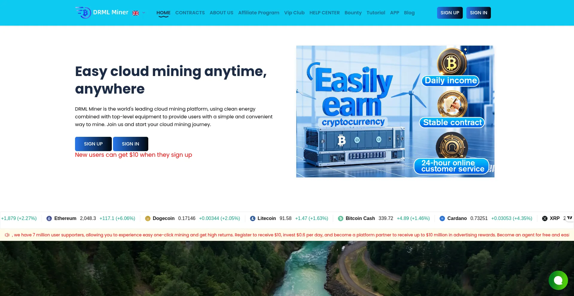 Website screenshot of Drmlminer.com
