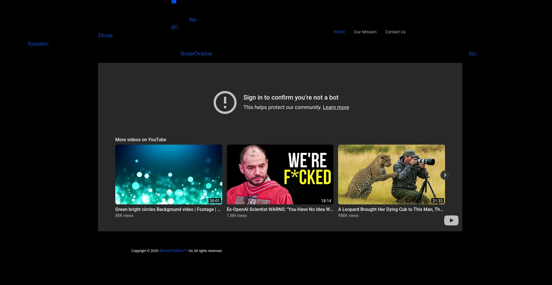 Website screenshot of Droneovation.com